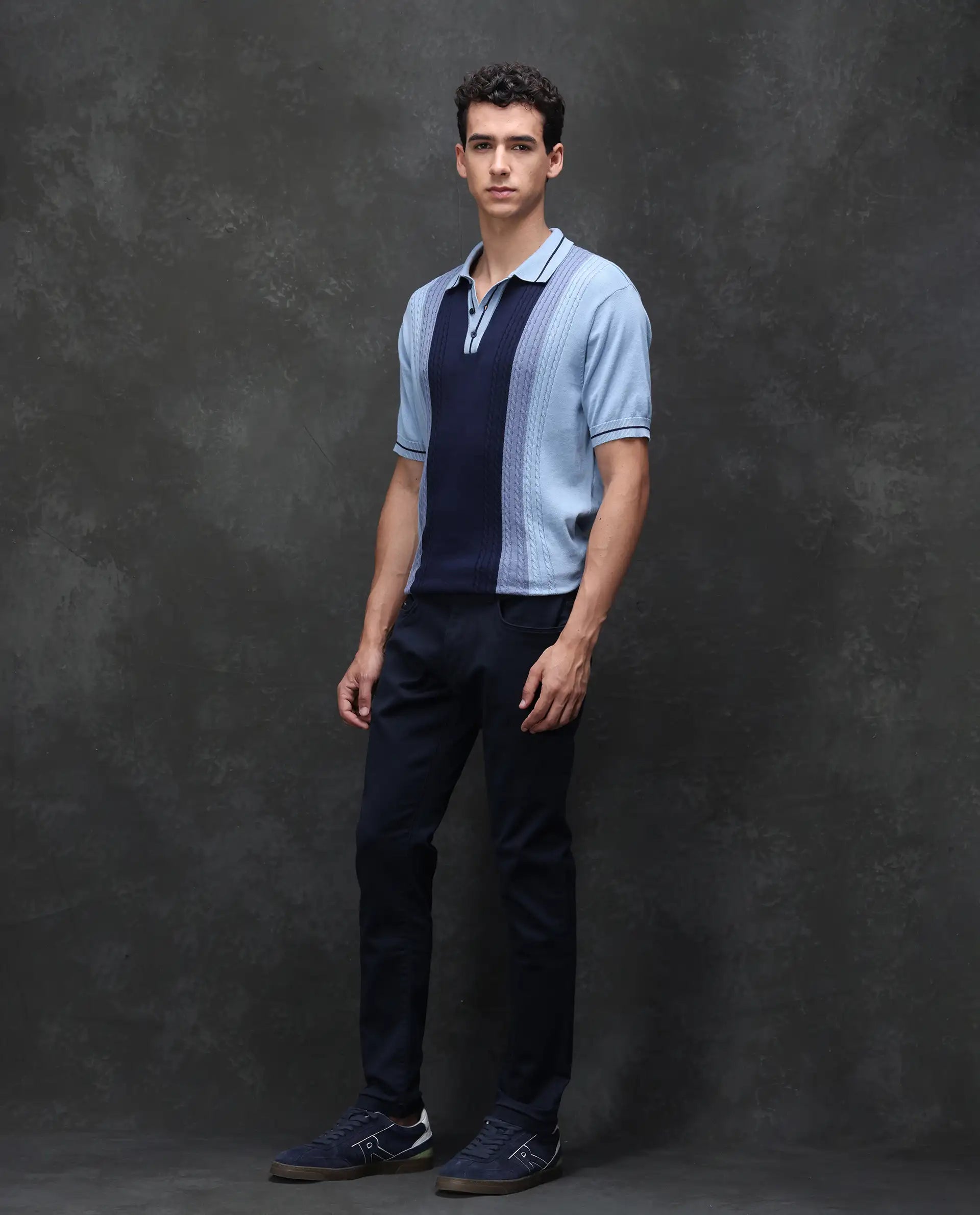 Rare Rabbit Men's Cordon Dark Navy Cotton Plain Hawk Slim Fit Jeans