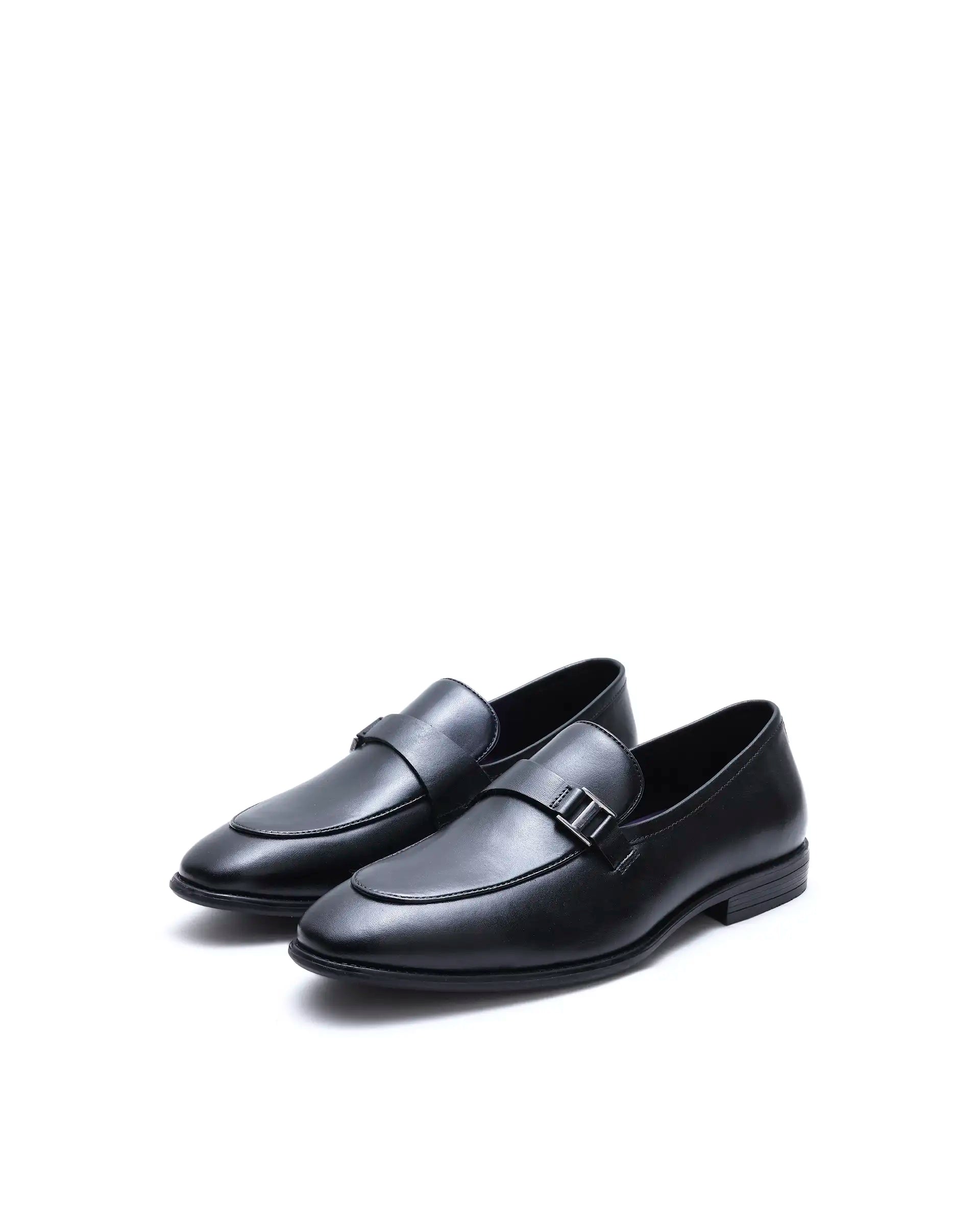 Rare Rabbit Men's Corto Black Leather Mocassin