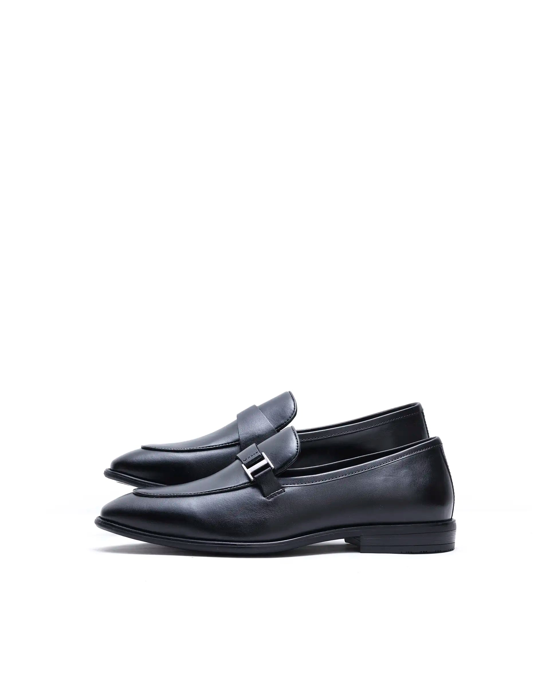Rare Rabbit Men's Corto Black Leather Mocassin