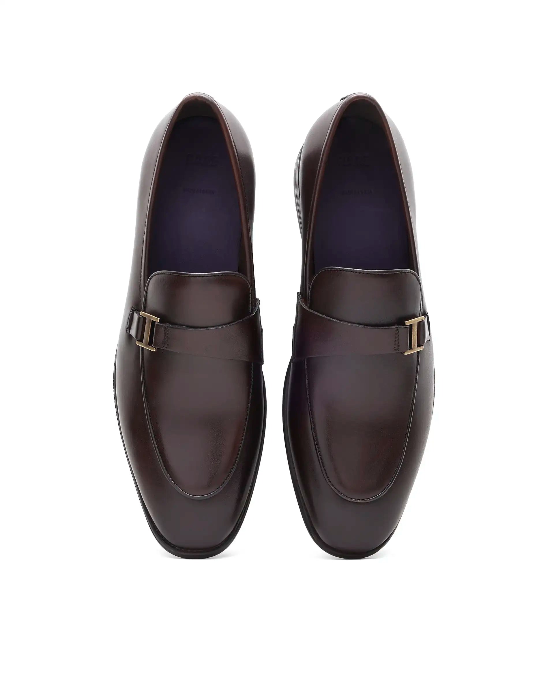 Rare Rabbit Men's Corto Brown Leather Mocassin