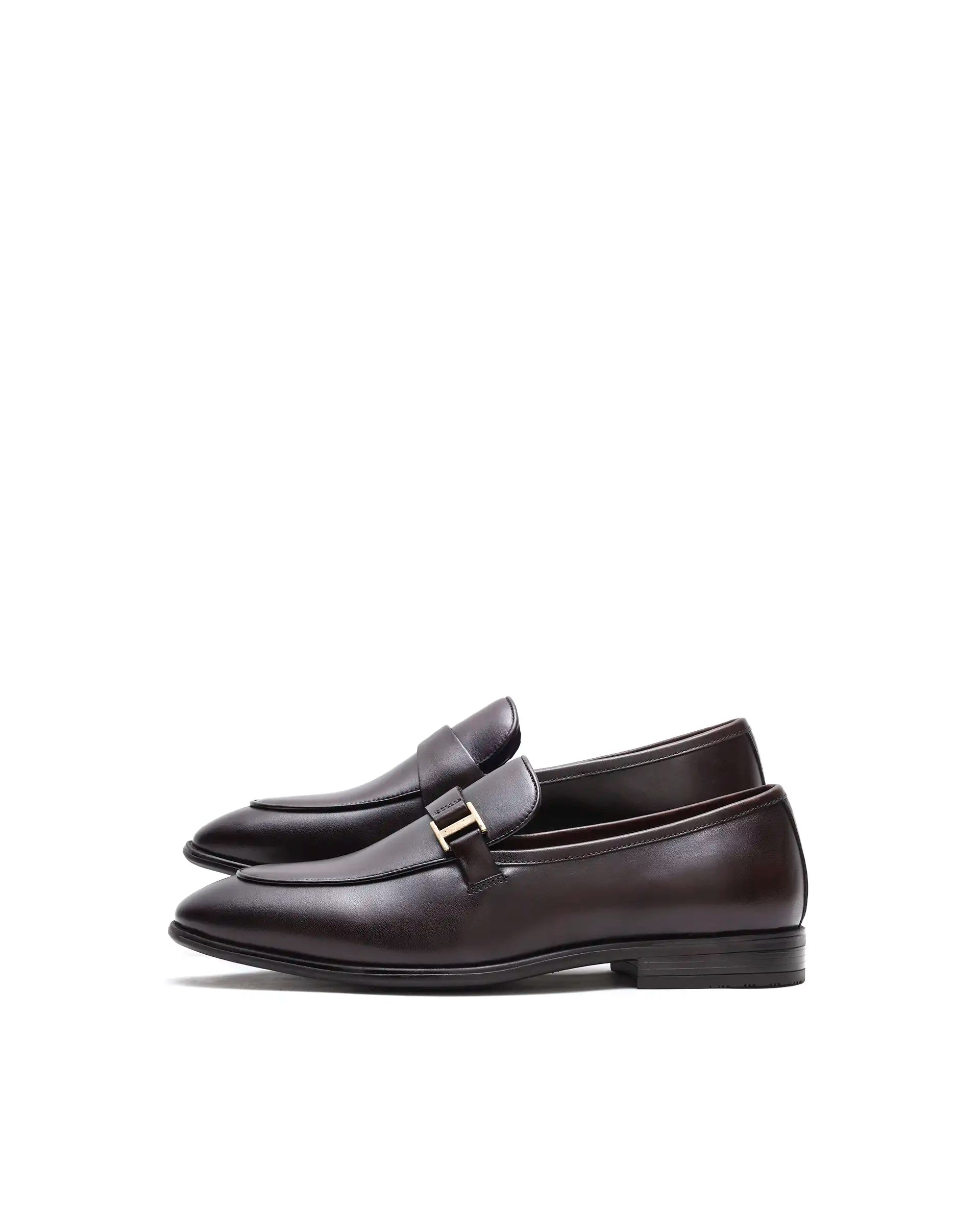 Rare Rabbit Men's Corto Brown Leather Mocassin