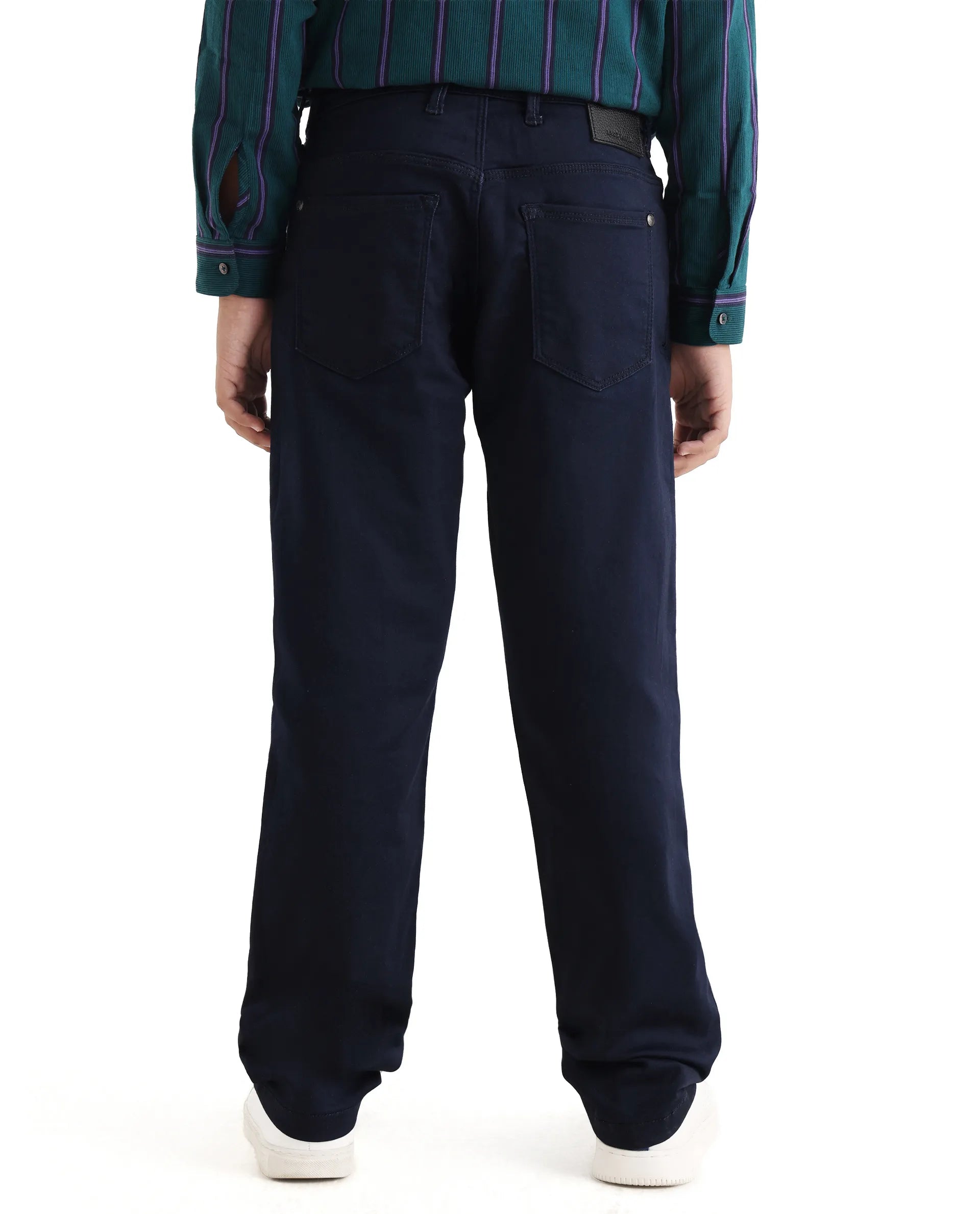 Rare Ones Kid's Corvo-K Dark Navy Cotton Blend Fabric Regular Plain Jeans