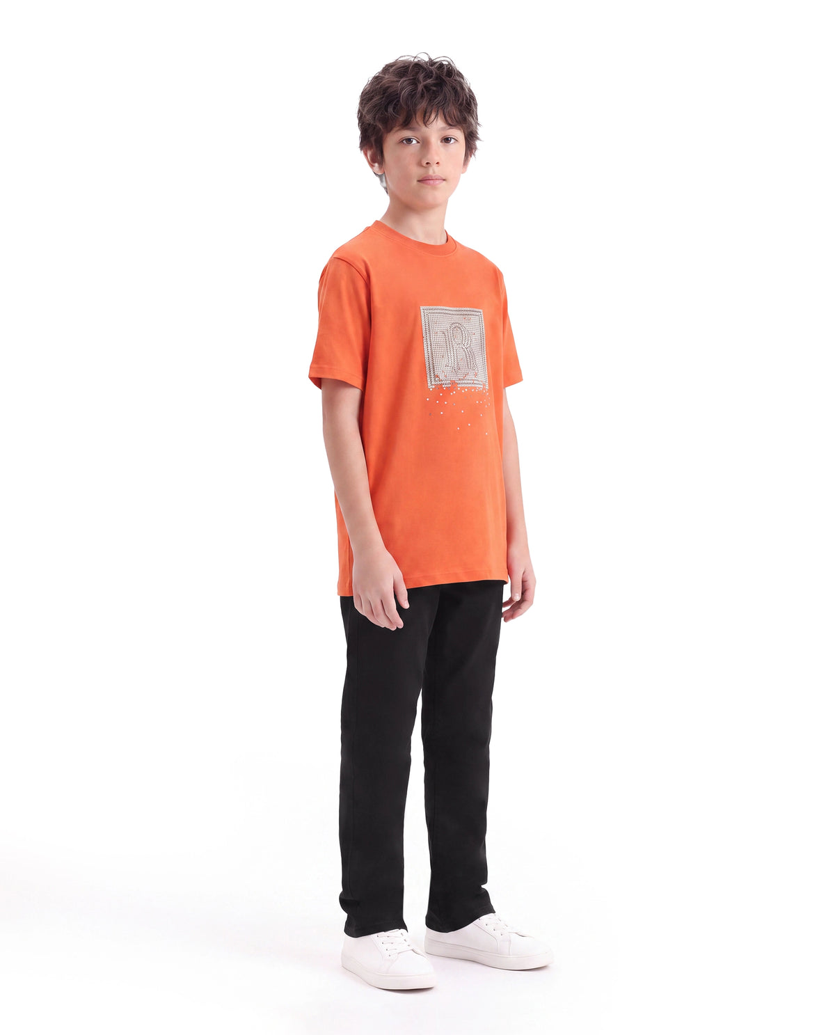 Rare Ones Kids Corvo-K-26 Black Cotton Blend Fabric Button And Zip Closure Regular Fit Plain Jeans