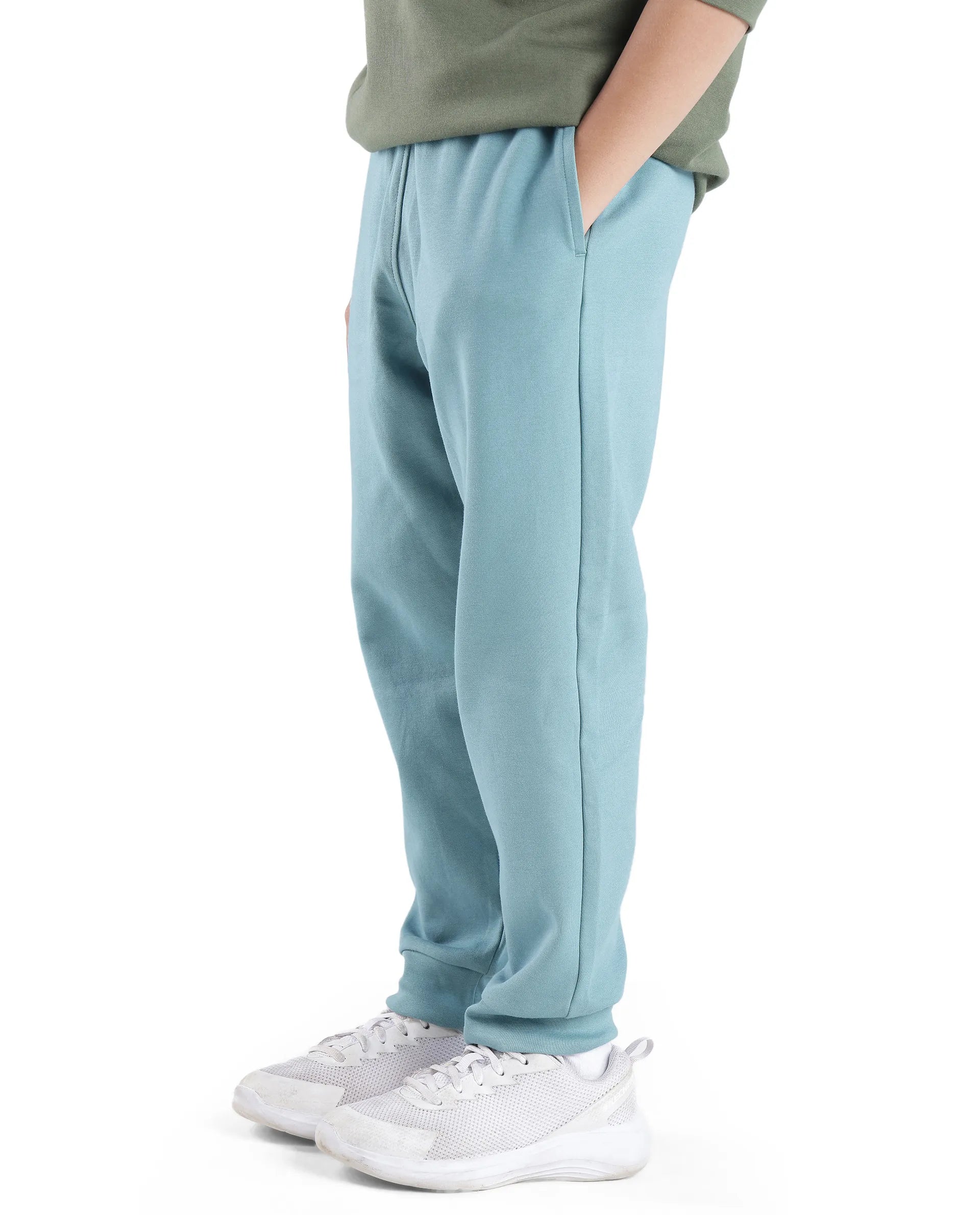 Rare Ones Kids Crat Turq Cotton Poly Solid Trackpant