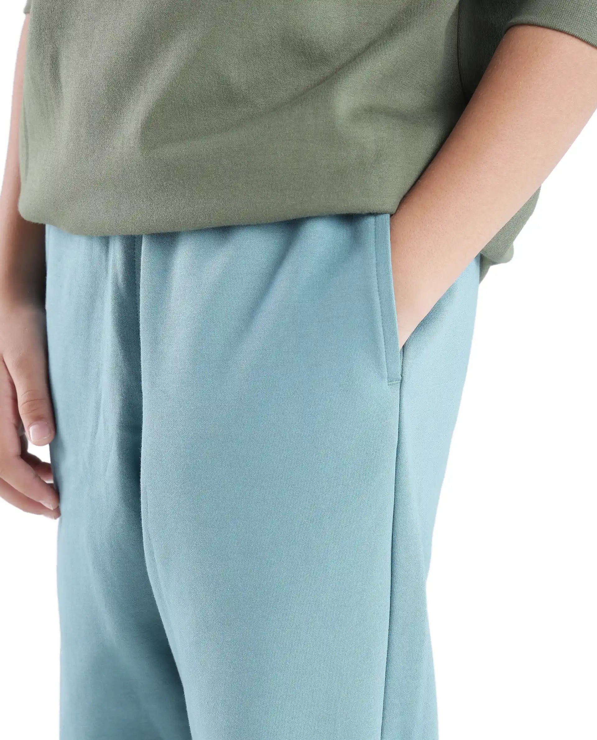 Rare Ones Kids Crat Turq Cotton Poly Solid Trackpant