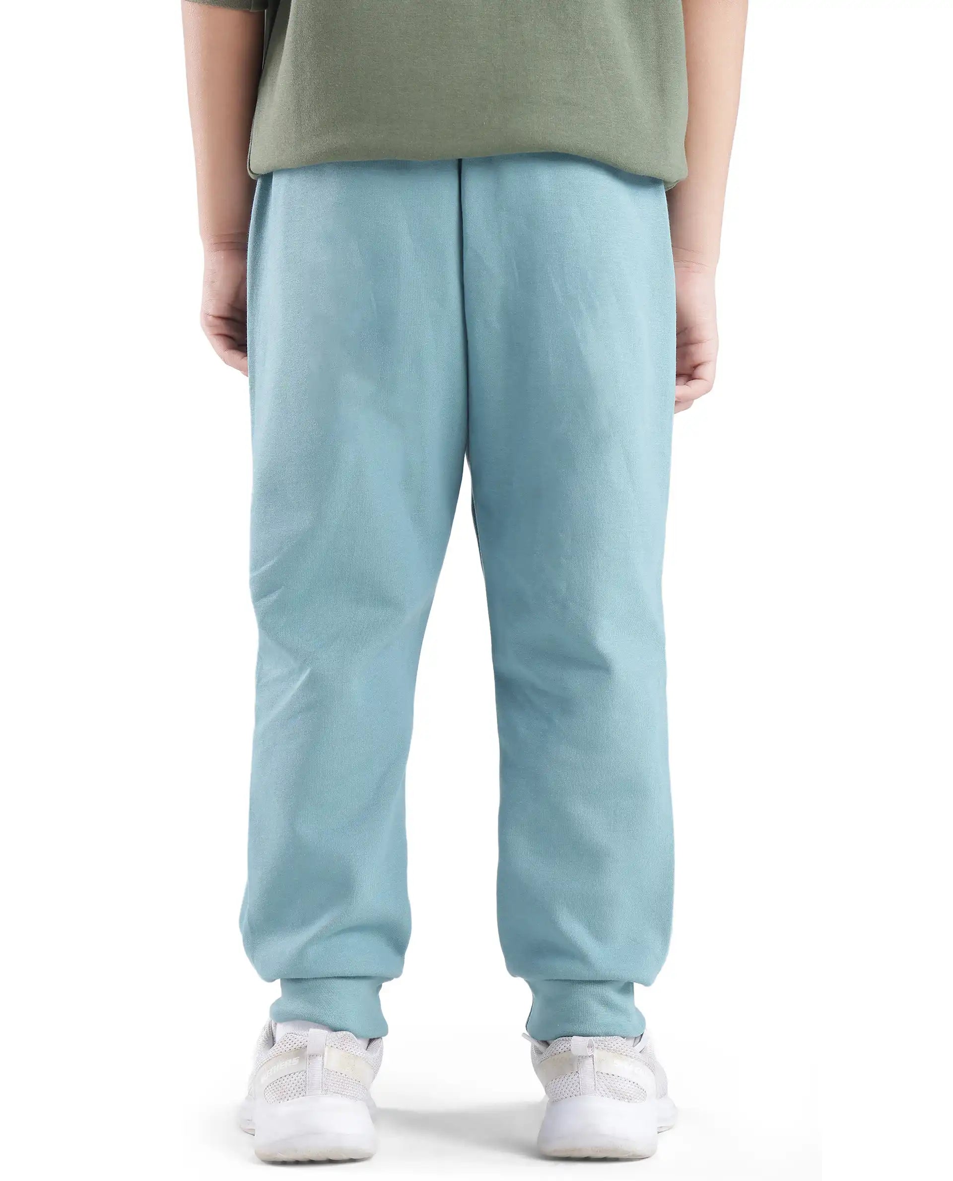 Rare Ones Kids Crat Turq Cotton Poly Solid Trackpant