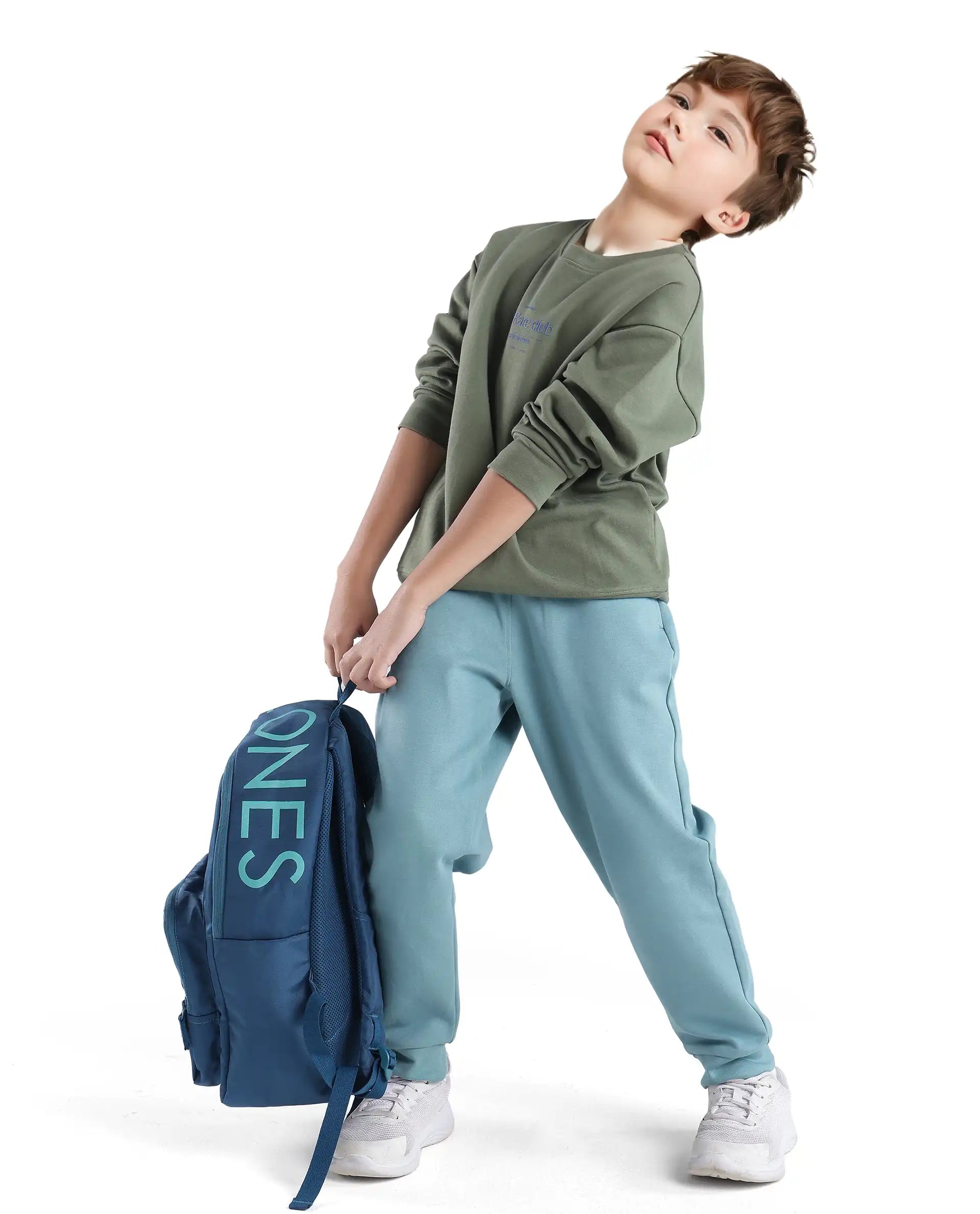 Rare Ones Kids Crat Turq Cotton Poly Solid Trackpant