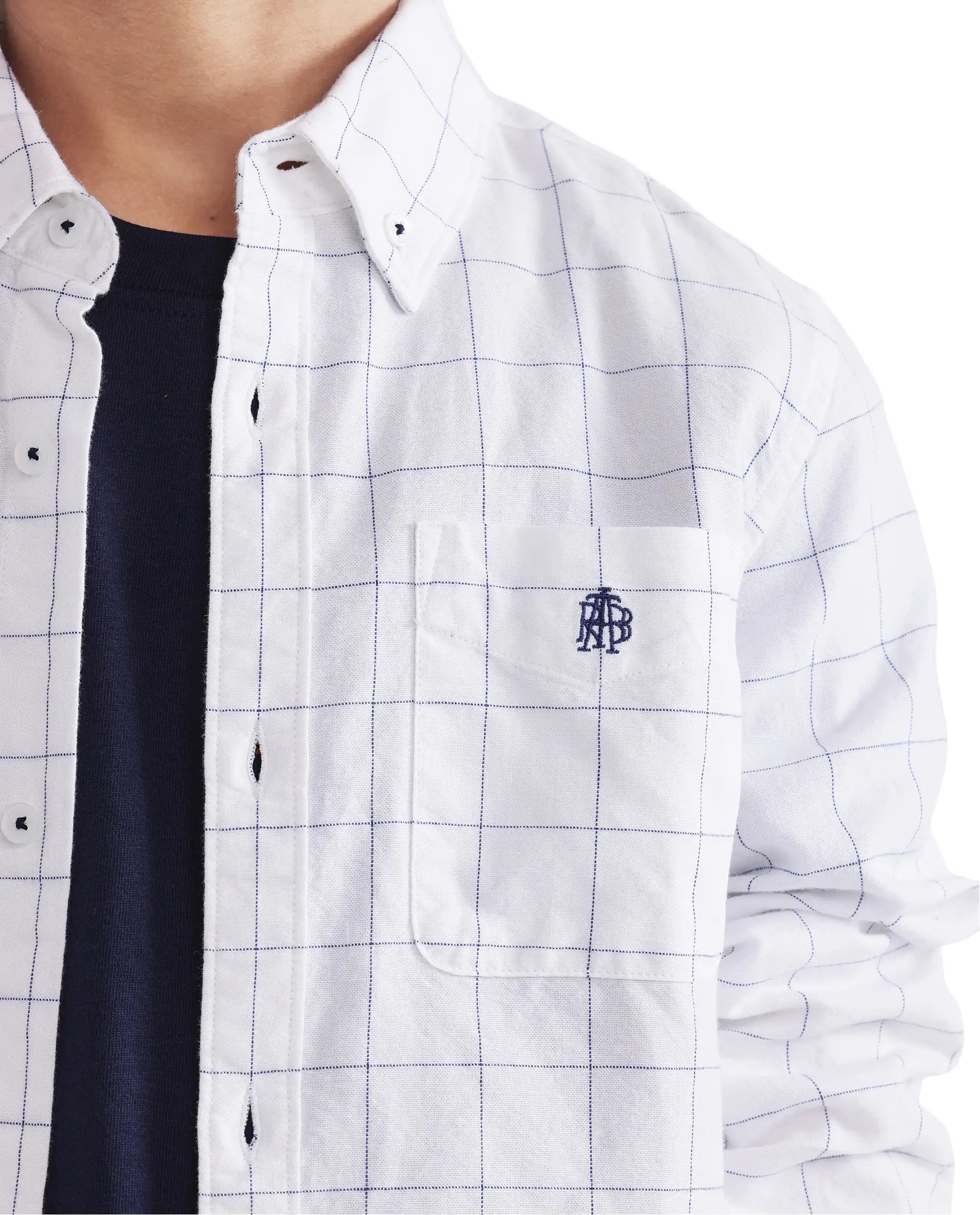 Rare Ones Kids Crew White Cotton Full Sleeves Button Down Collar Regular Fit Checked Shirt