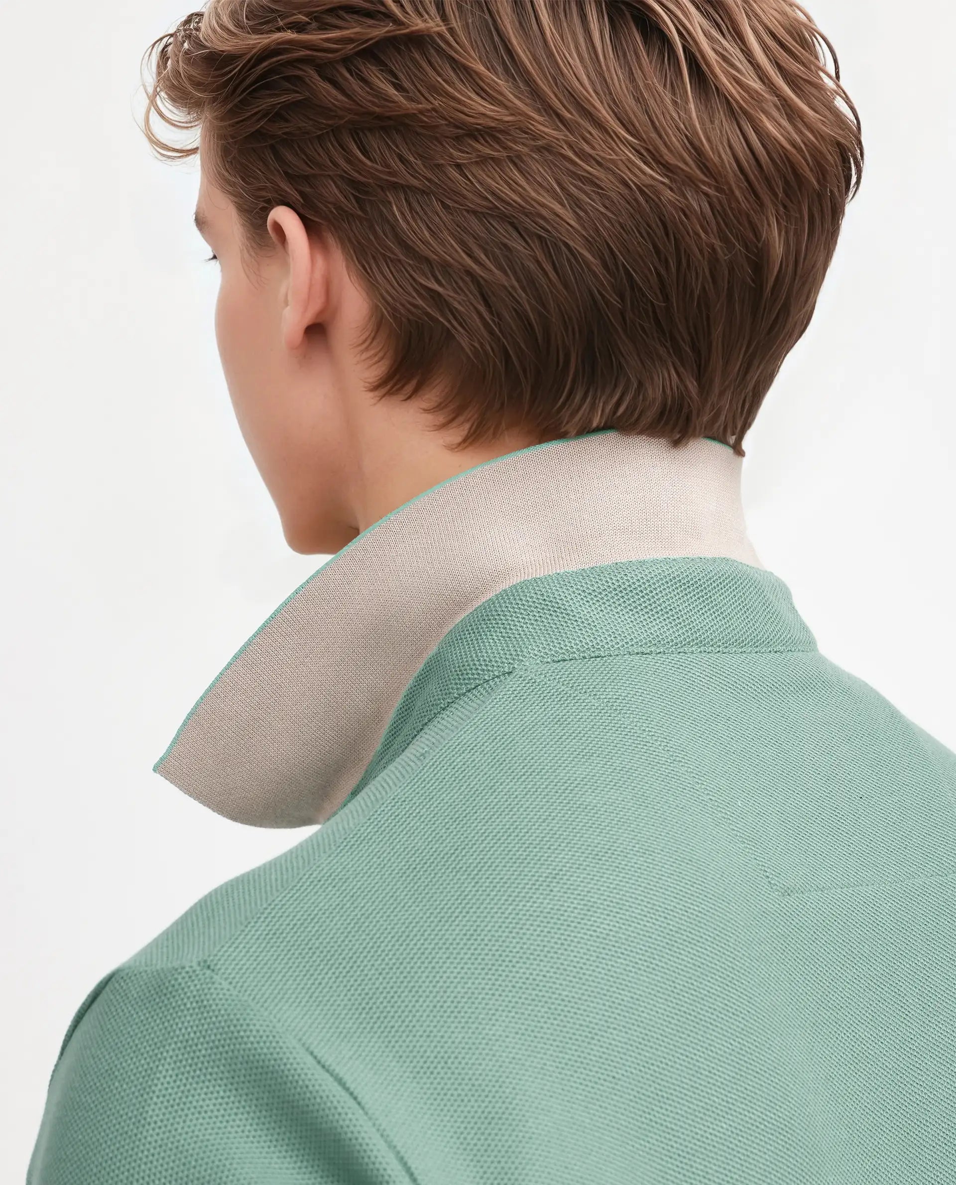 Rare Rabbit Men Crin Light Green Cotton Fabric Short Sleeve Collared Neck Zipper Closure Plain Polo