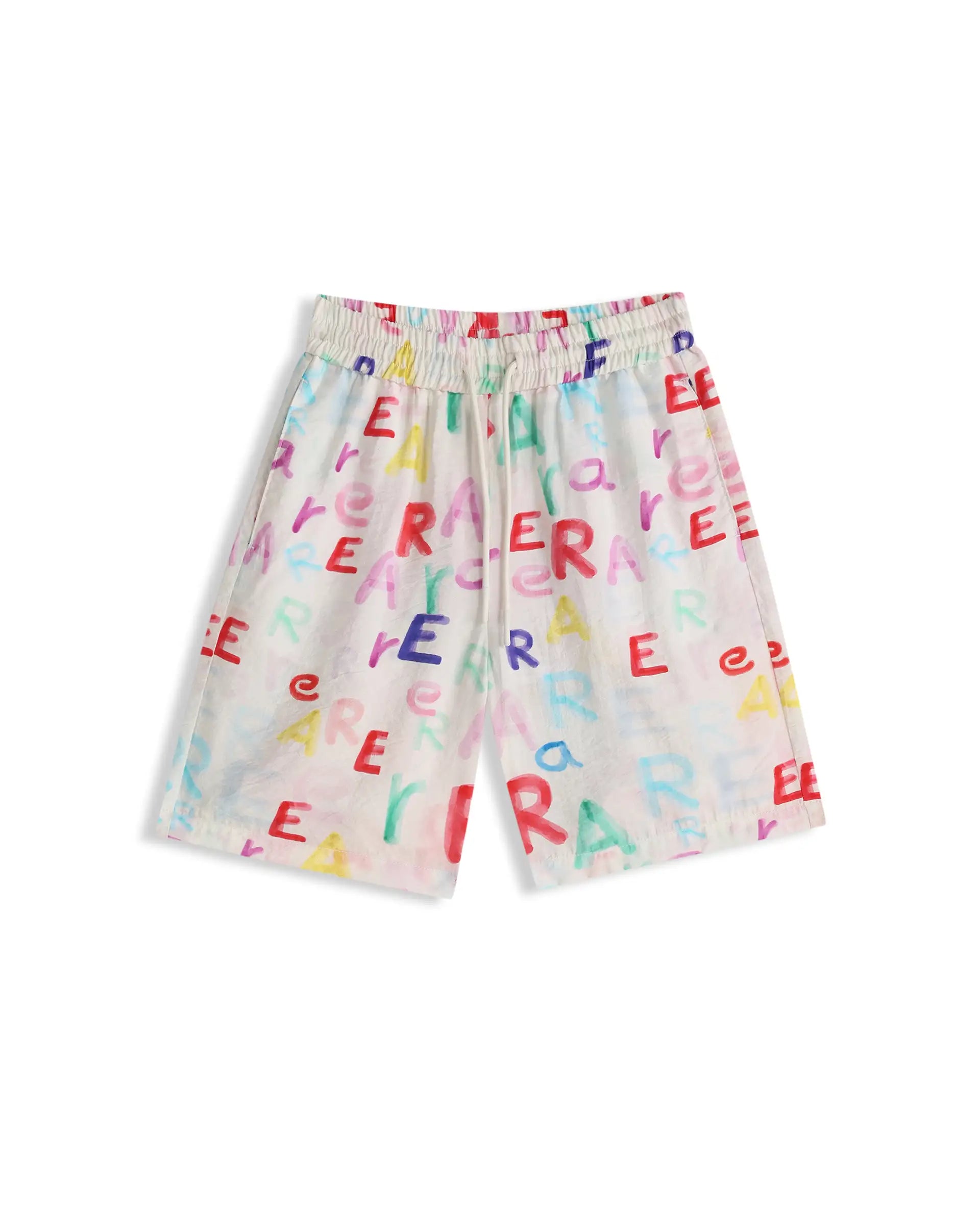 Rare Ones Kids Cron-B Off White Viscose Blend Button Closure Regular Fit Shorts