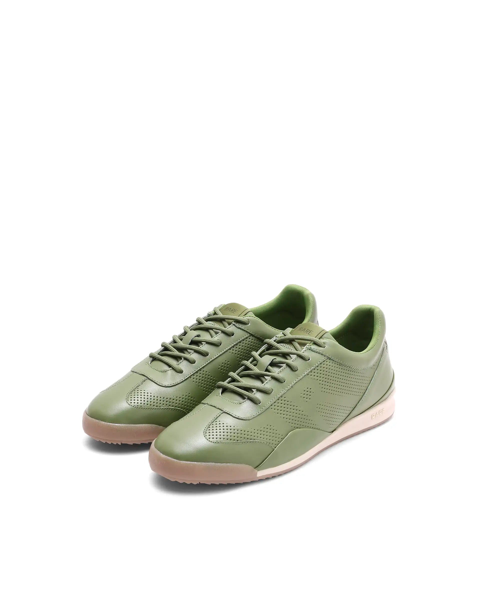 Rare Rabbit Men's Cryon Matcha Leather Sneaker