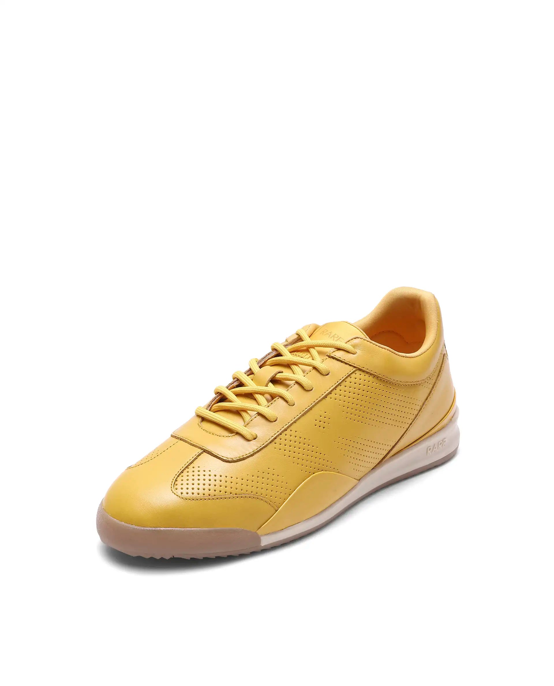 Rare Rabbit Men's Cryon Yellow Leather Sneaker
