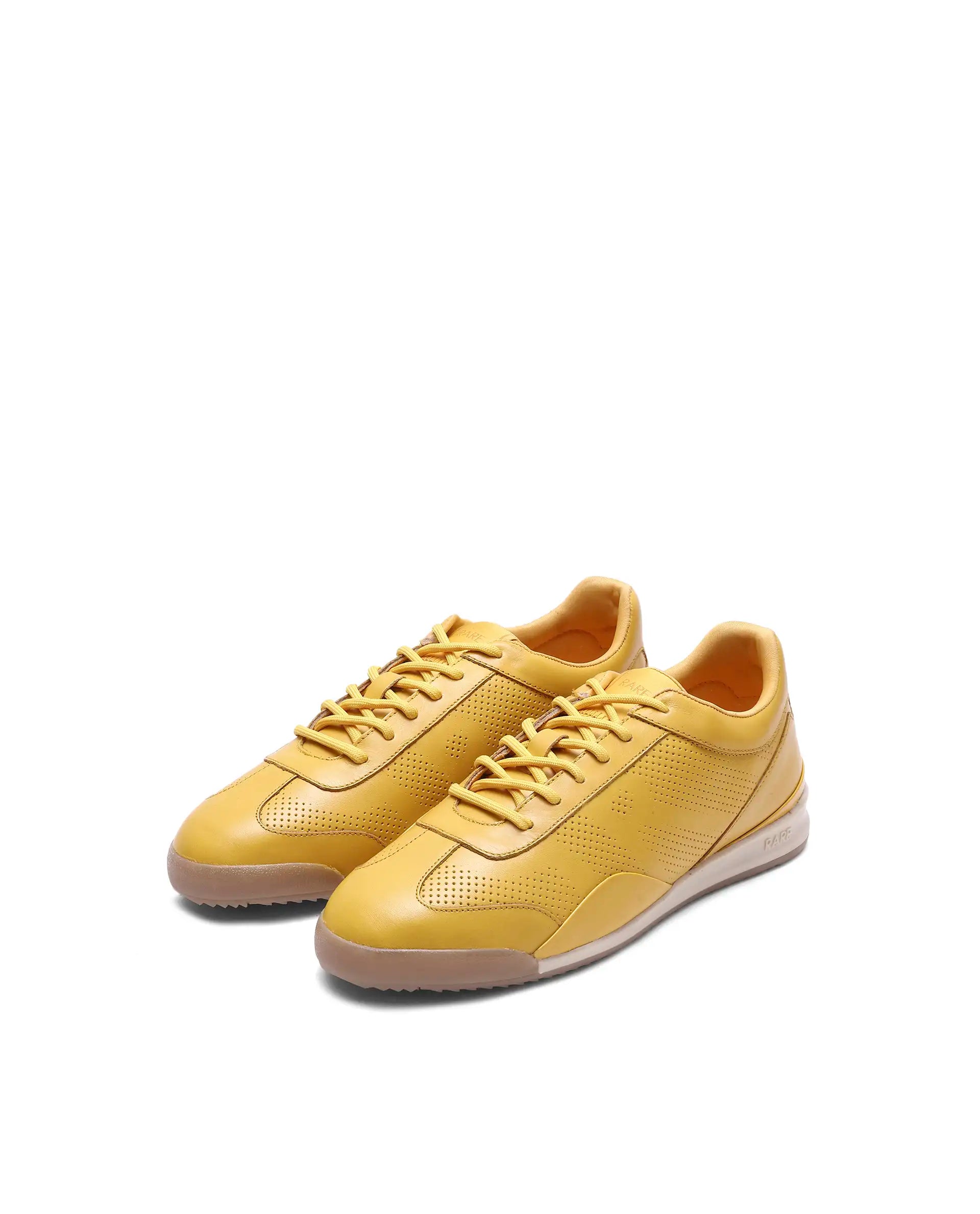 Rare Rabbit Men's Cryon Yellow Leather Sneaker