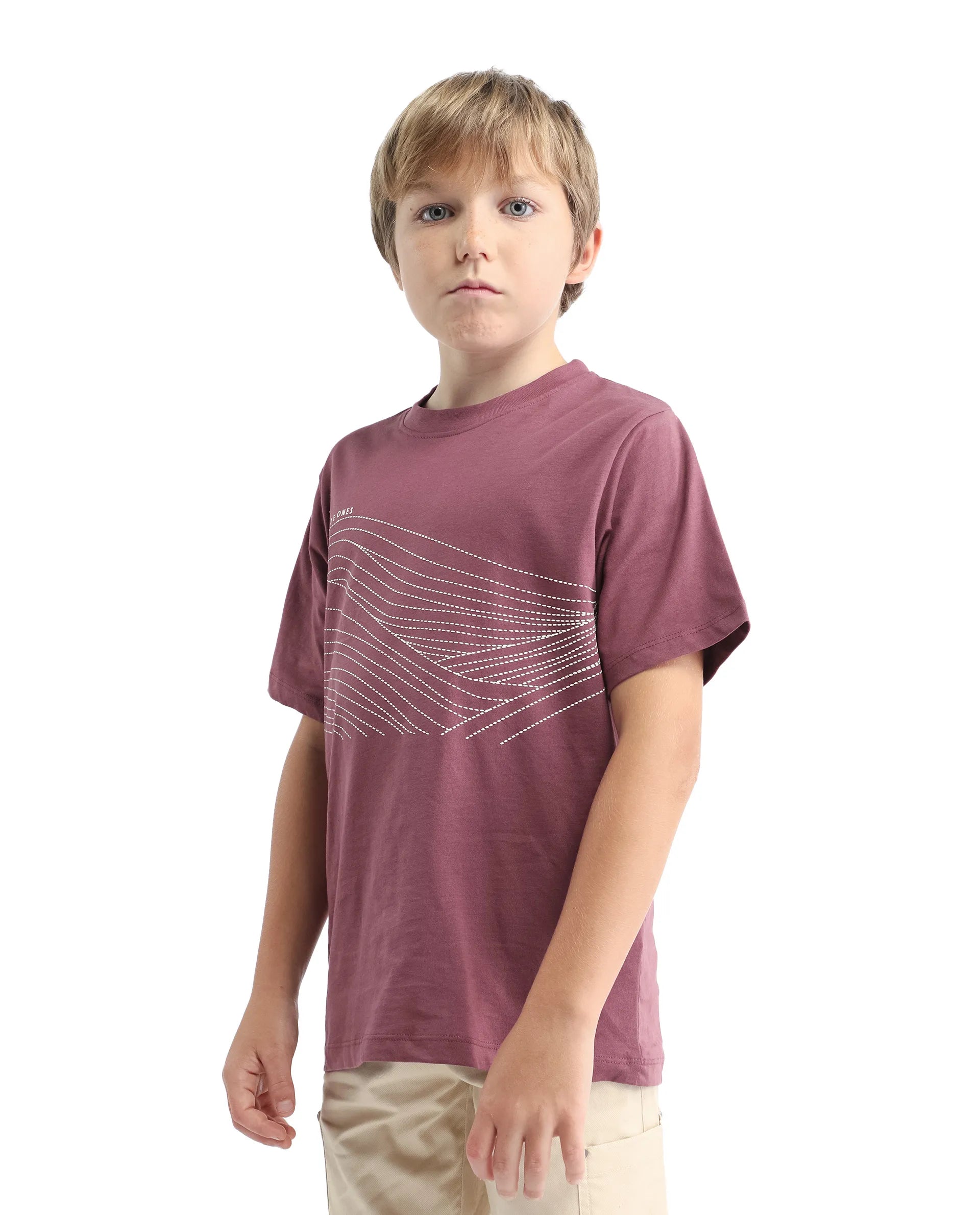 Rare Ones Kids Vint-K Dusky Pink Cotton Solid Slip-On Regular Fit T-Shirt