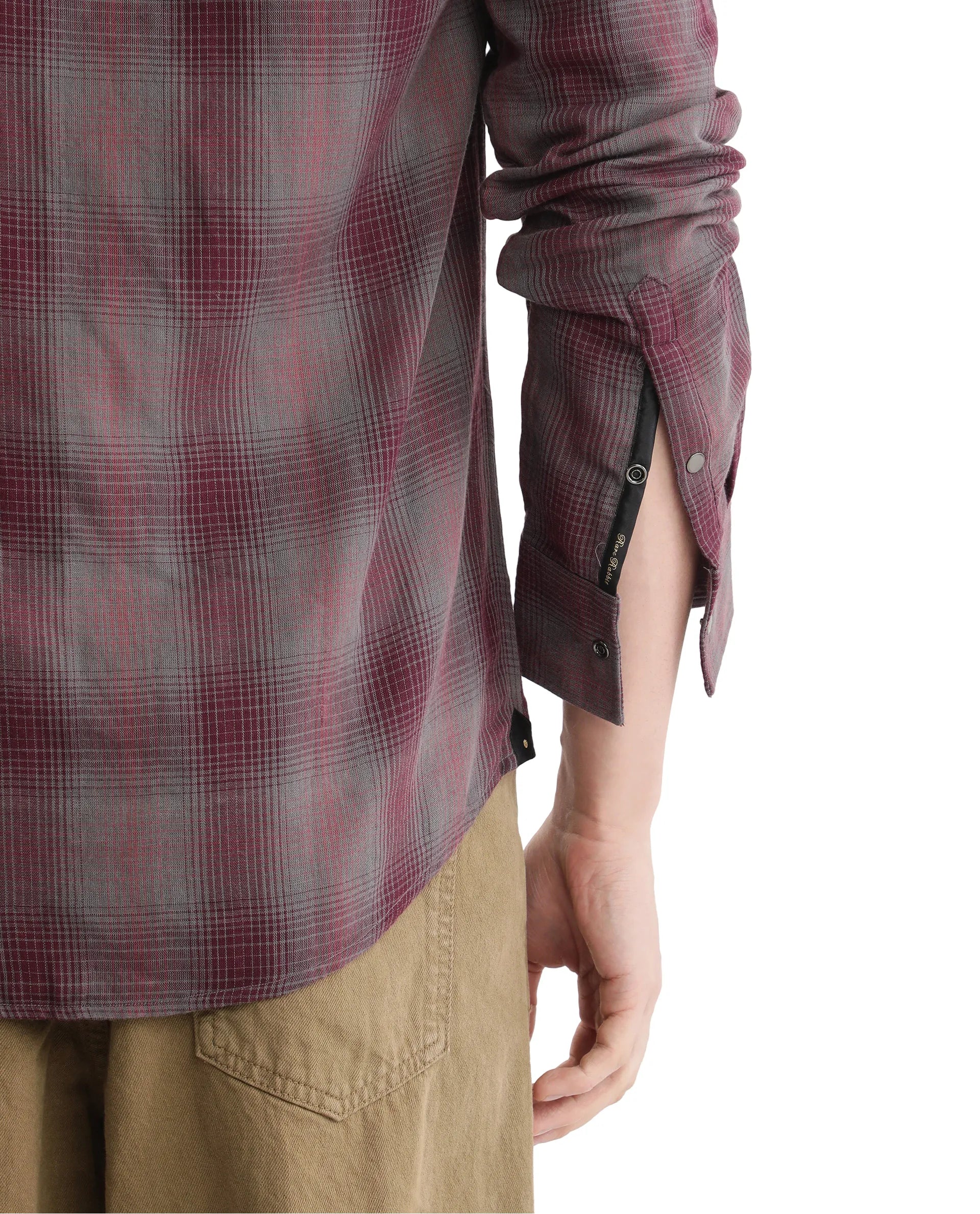 Rare Rabbit Men's Dartmouth Dusky Maroon Cotton Fabric Full Sleeve Collared Neck Oversized Fit Checks Shirt