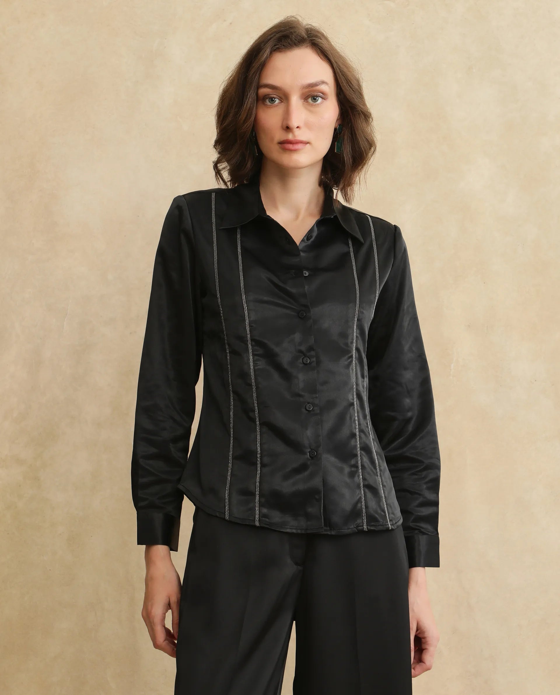 Rareism Women Derep Primary Black Shirt