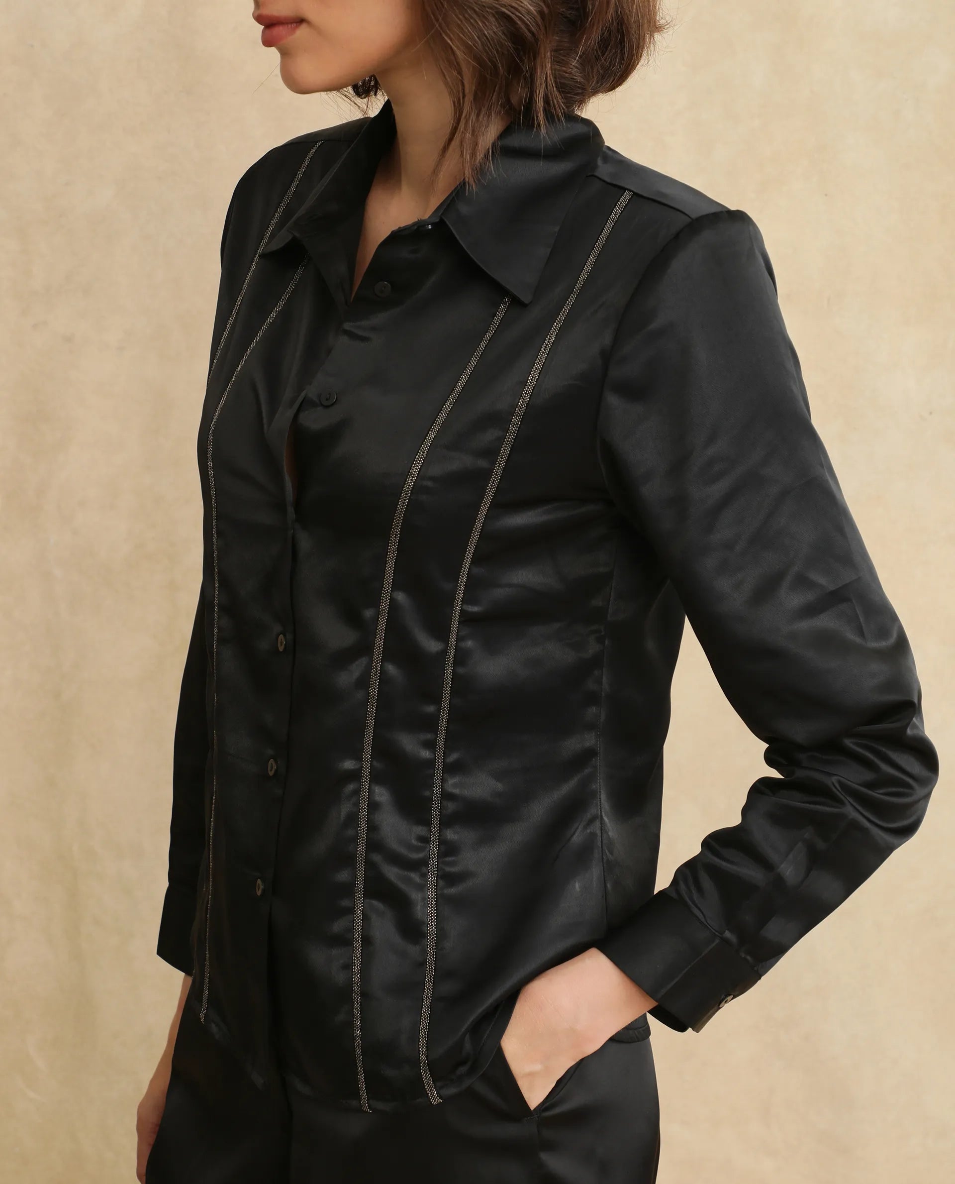 Rareism Women Derep Primary Black Shirt