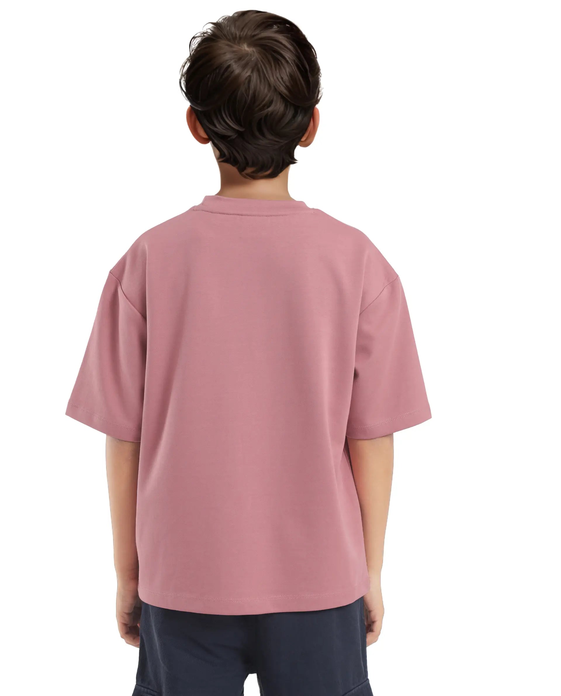 Rare Ones Kids Dice Pink Cotton Half Sleeves Crew Neck Boxy Fit Applique Print T-Shirt
