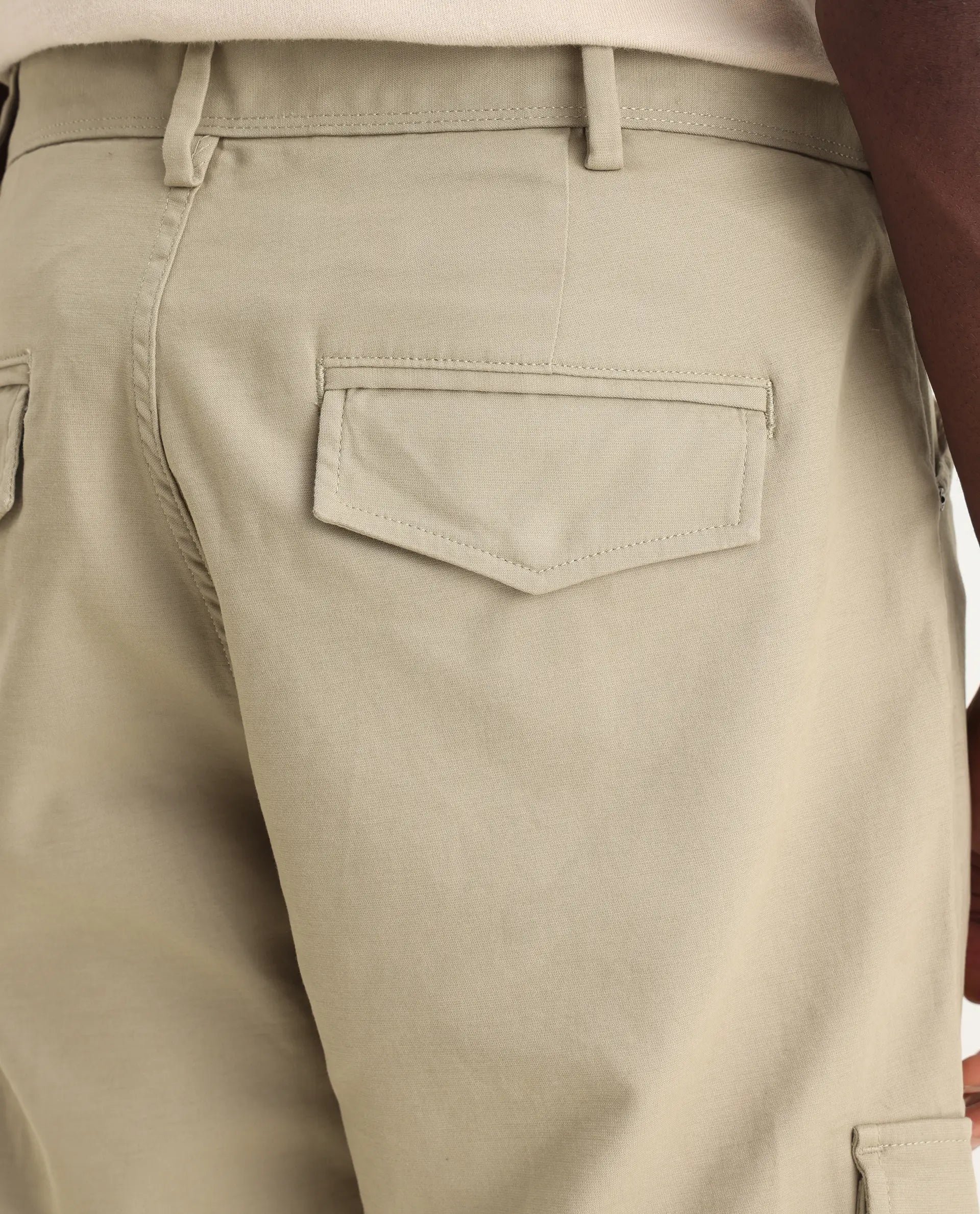 Rare Rabbit Men's Dima Light Olive Cotton Plain Regular Fit Trouser