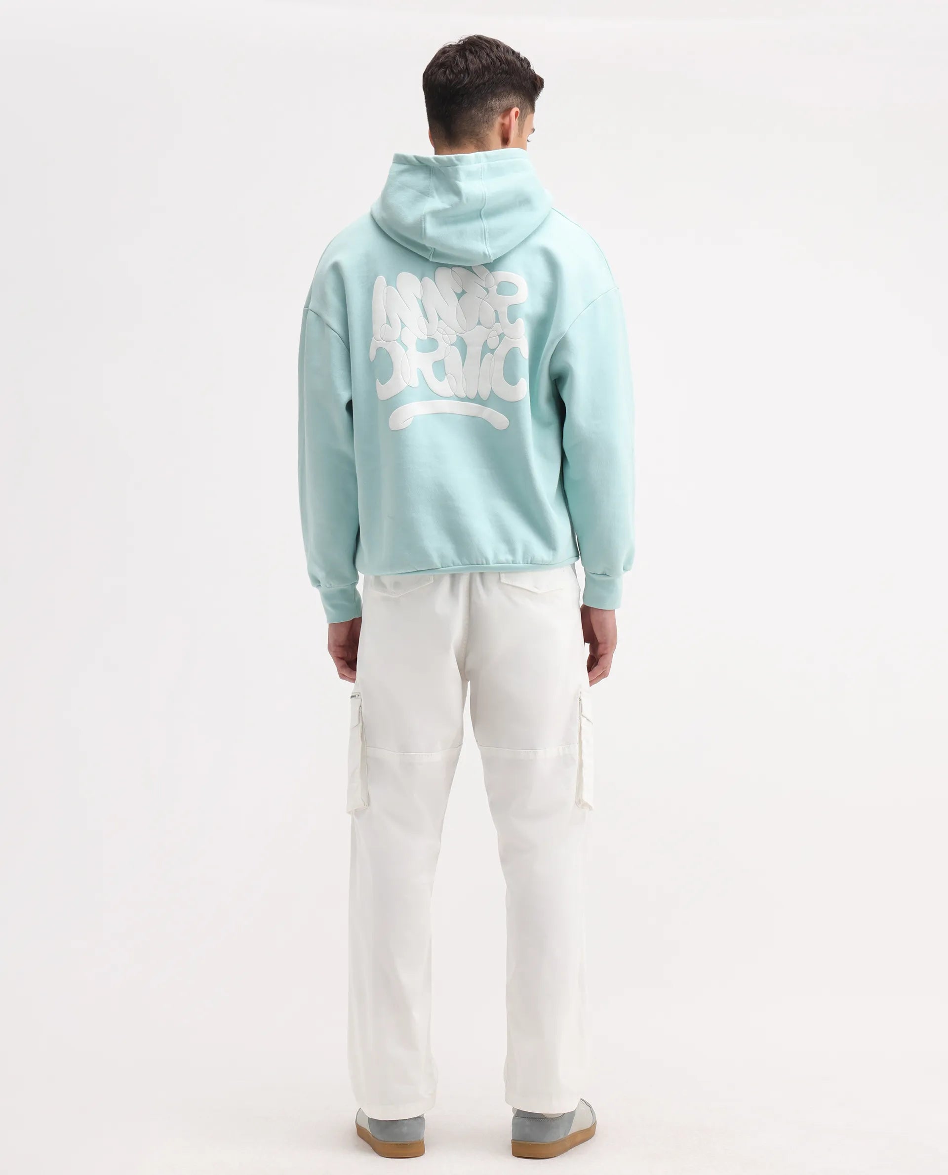 Rare Rabbit Men's Dima White Cotton Plain Regular Fit Trouser