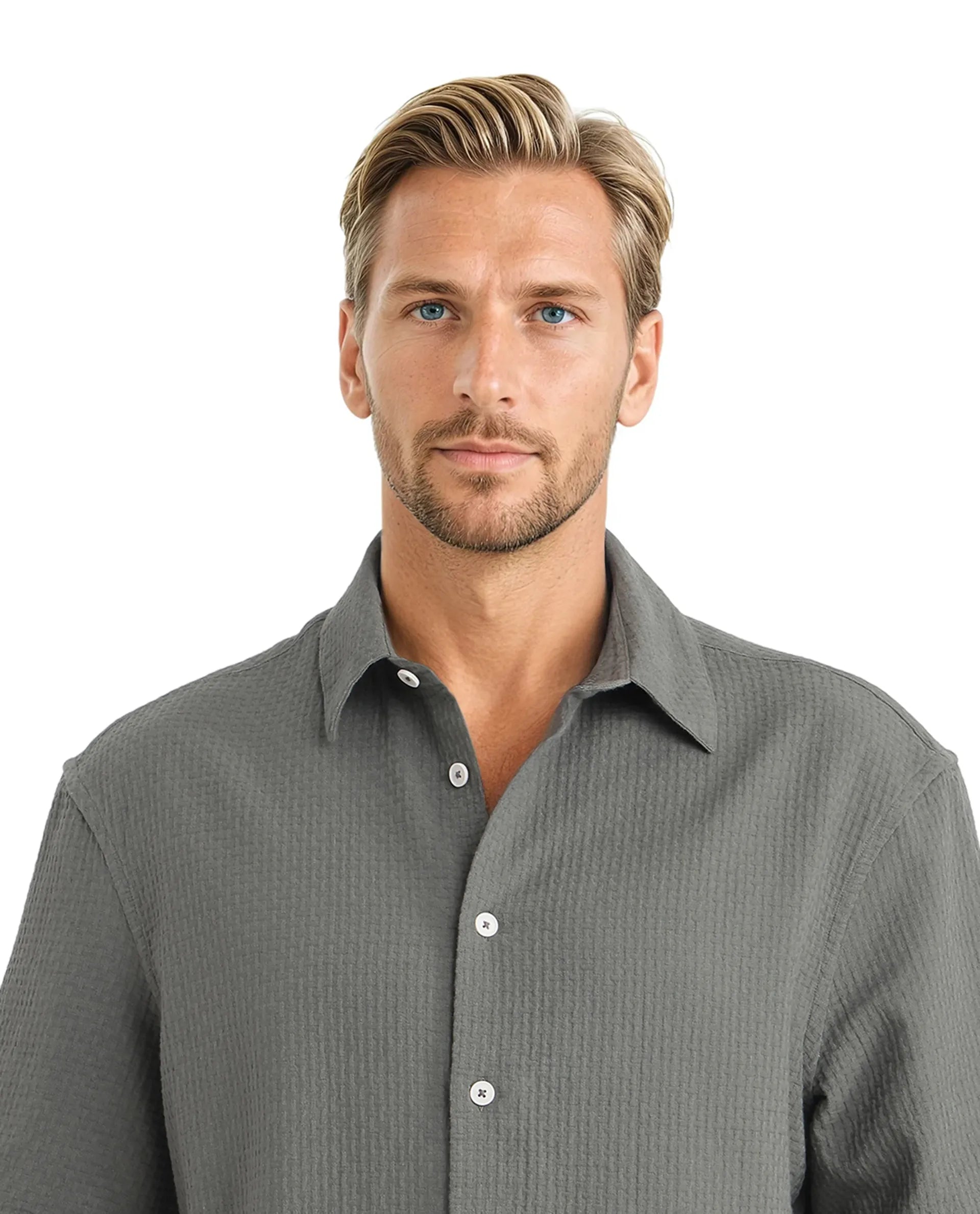 Rare Rabbit Men's Dira Dark Green Cotton Fabric Short Sleeve Regular Collared Boxy Fit Button Closure Textured Shirt