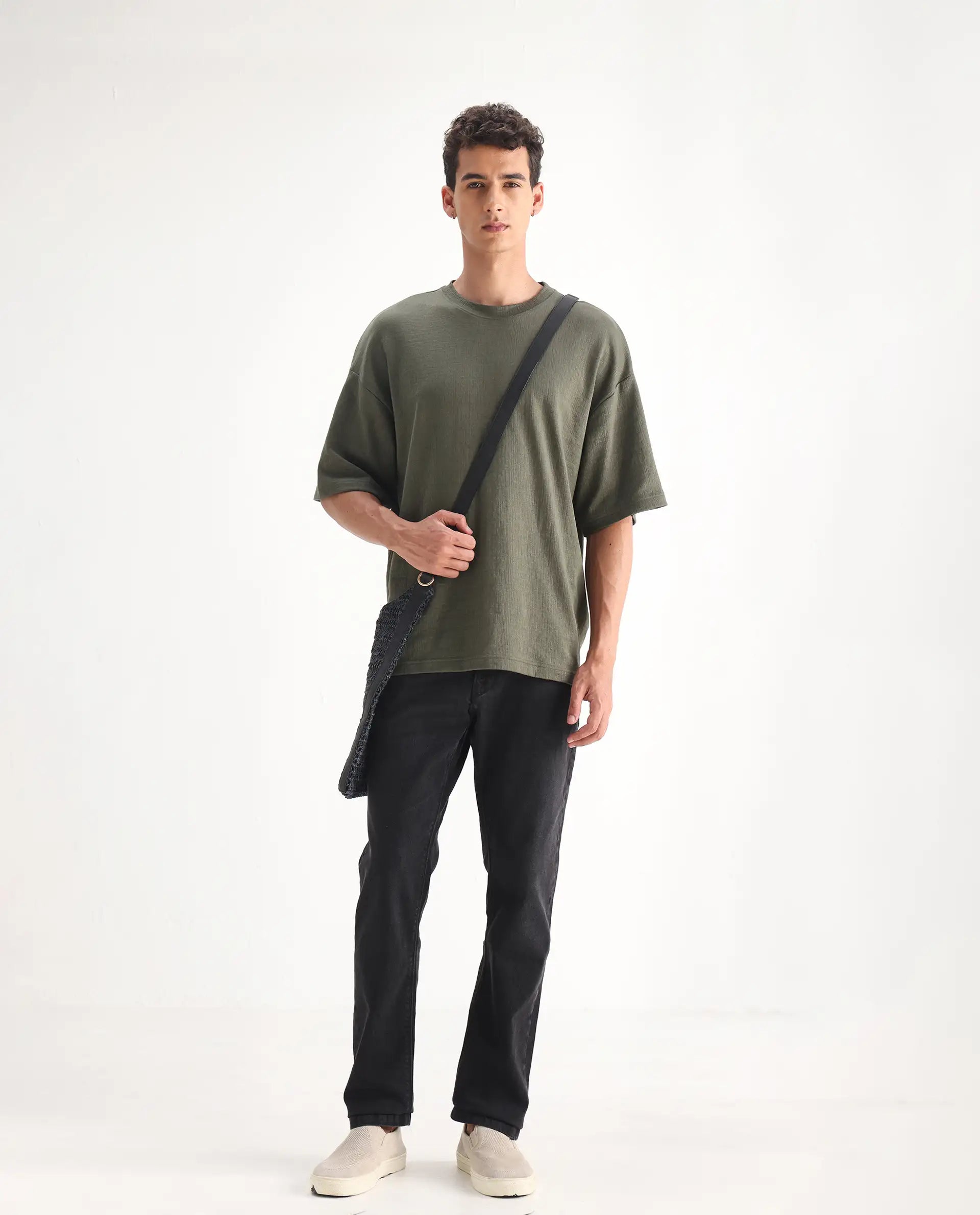 Rare Rabbit Men's Divi Grey Cotton Plain Hawk Slim Fit Jeans