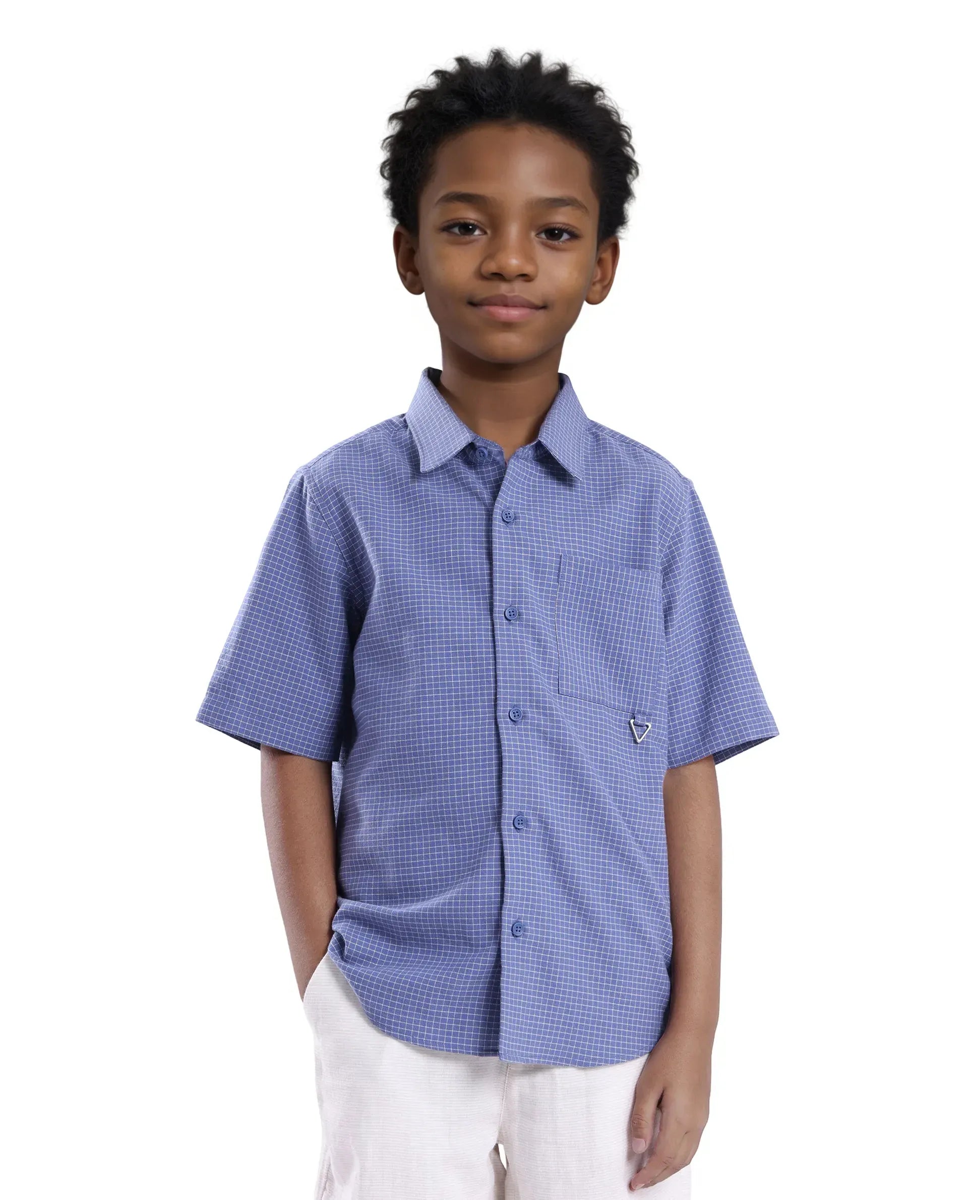 Rare Ones Kids Dornt Pastel Purple Cotton Half Sleeve Button Printed Regular Fit Shirt