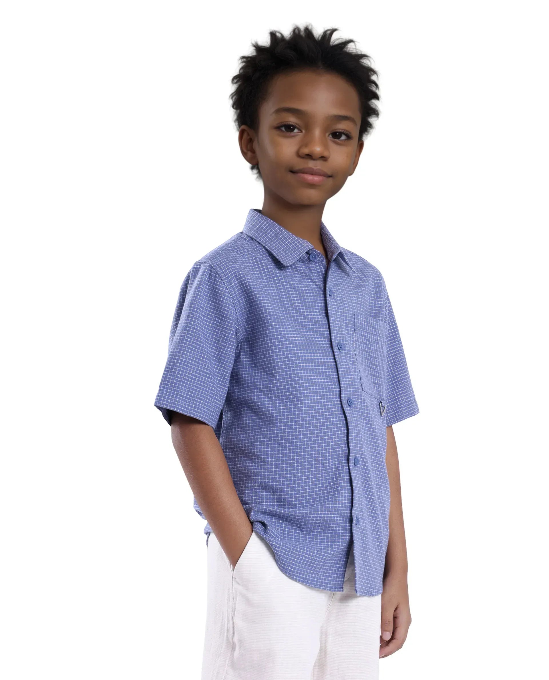 Rare Ones Kids Dornt Pastel Purple Cotton Half Sleeve Button Printed Regular Fit Shirt