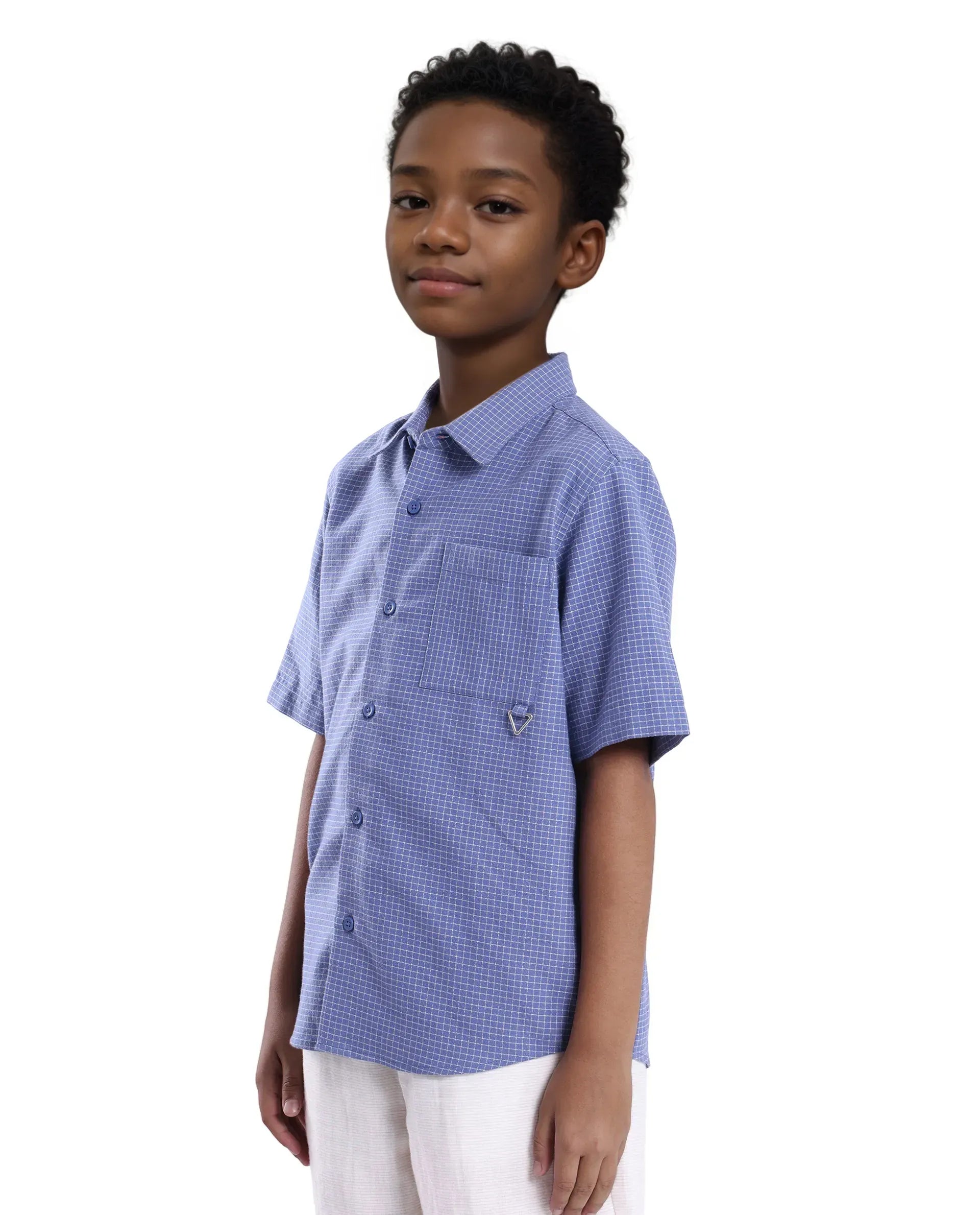 Rare Ones Kids Dornt Pastel Purple Cotton Half Sleeve Button Printed Regular Fit Shirt