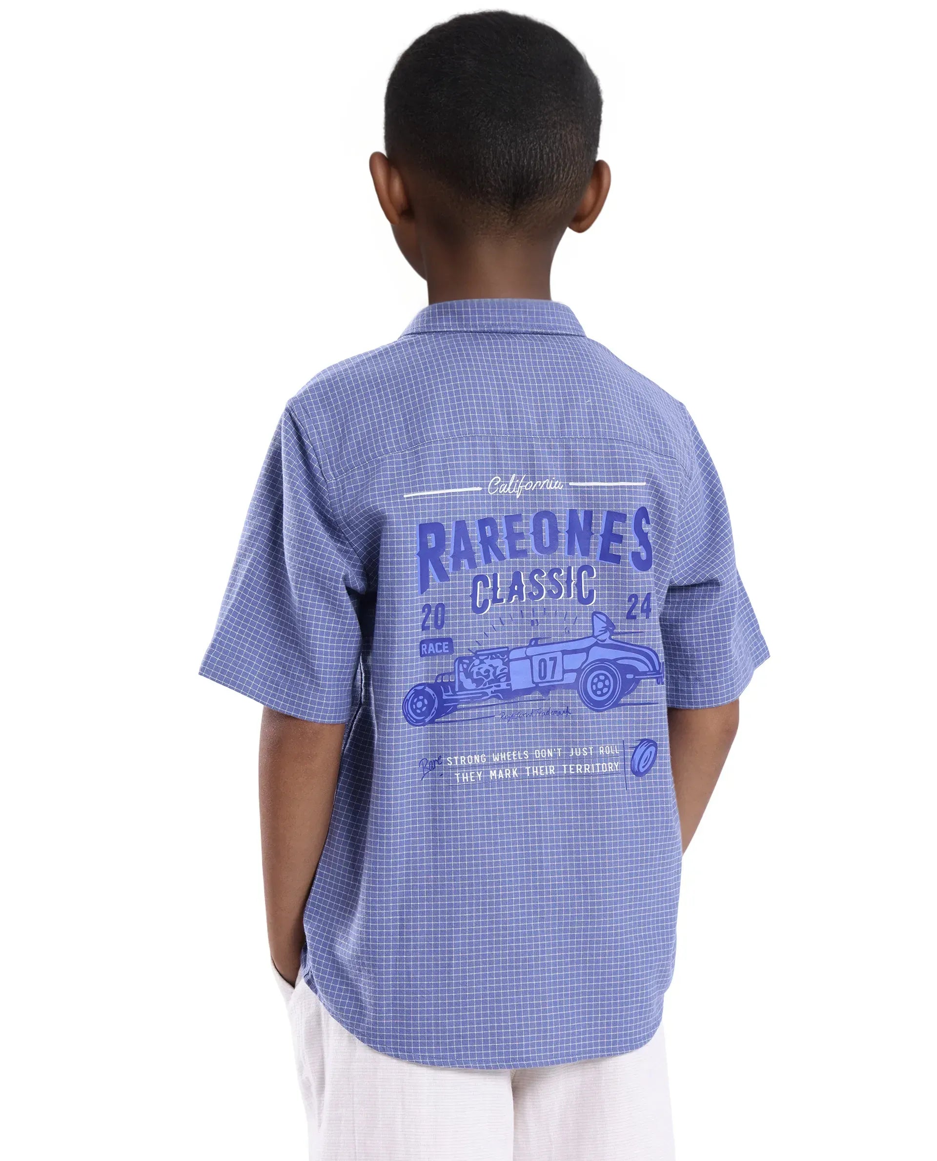 Rare Ones Kids Dornt Pastel Purple Cotton Half Sleeve Button Printed Regular Fit Shirt