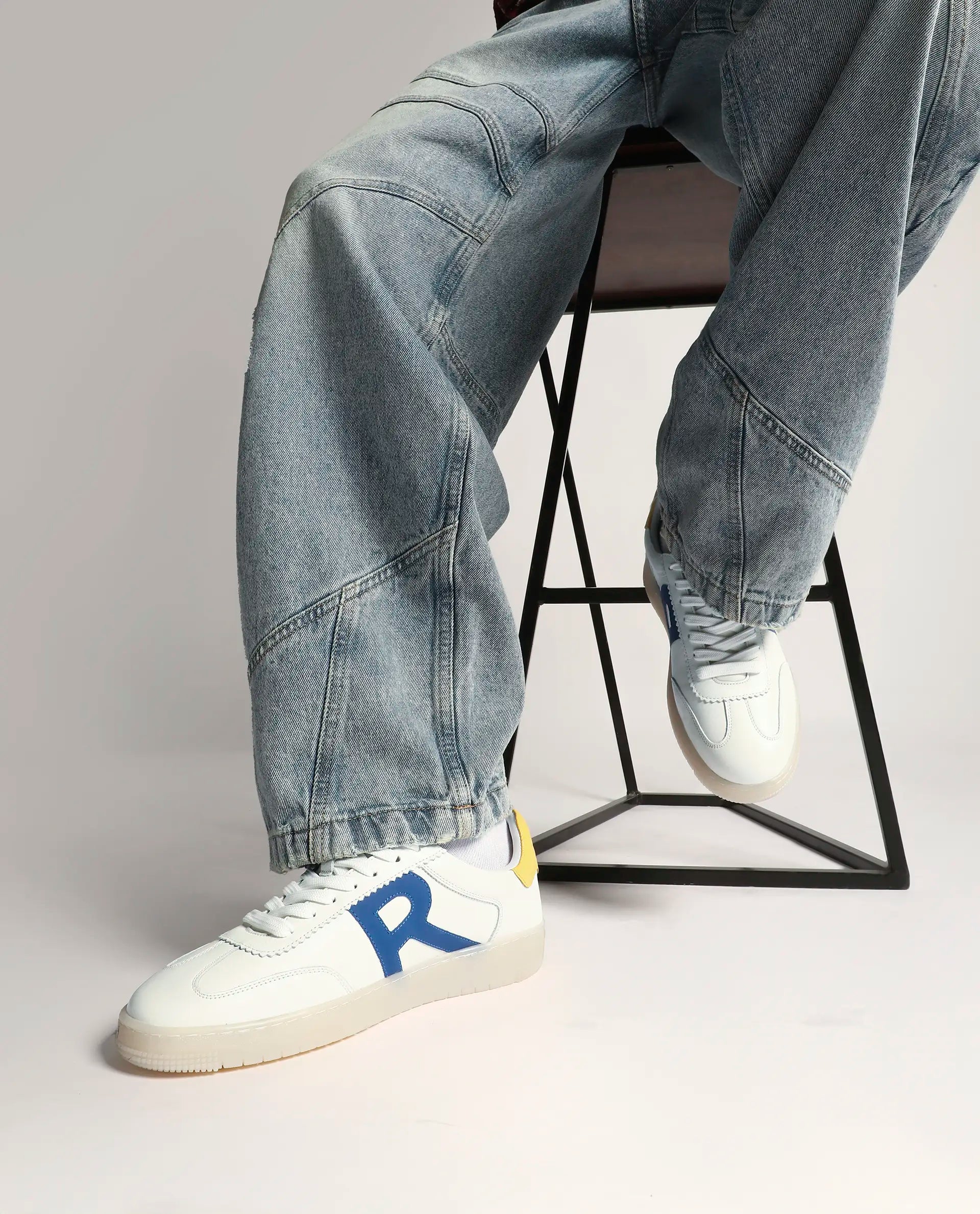 Rare Rabbit Men's Dorset Navy Lace-Up Closure Sneaker