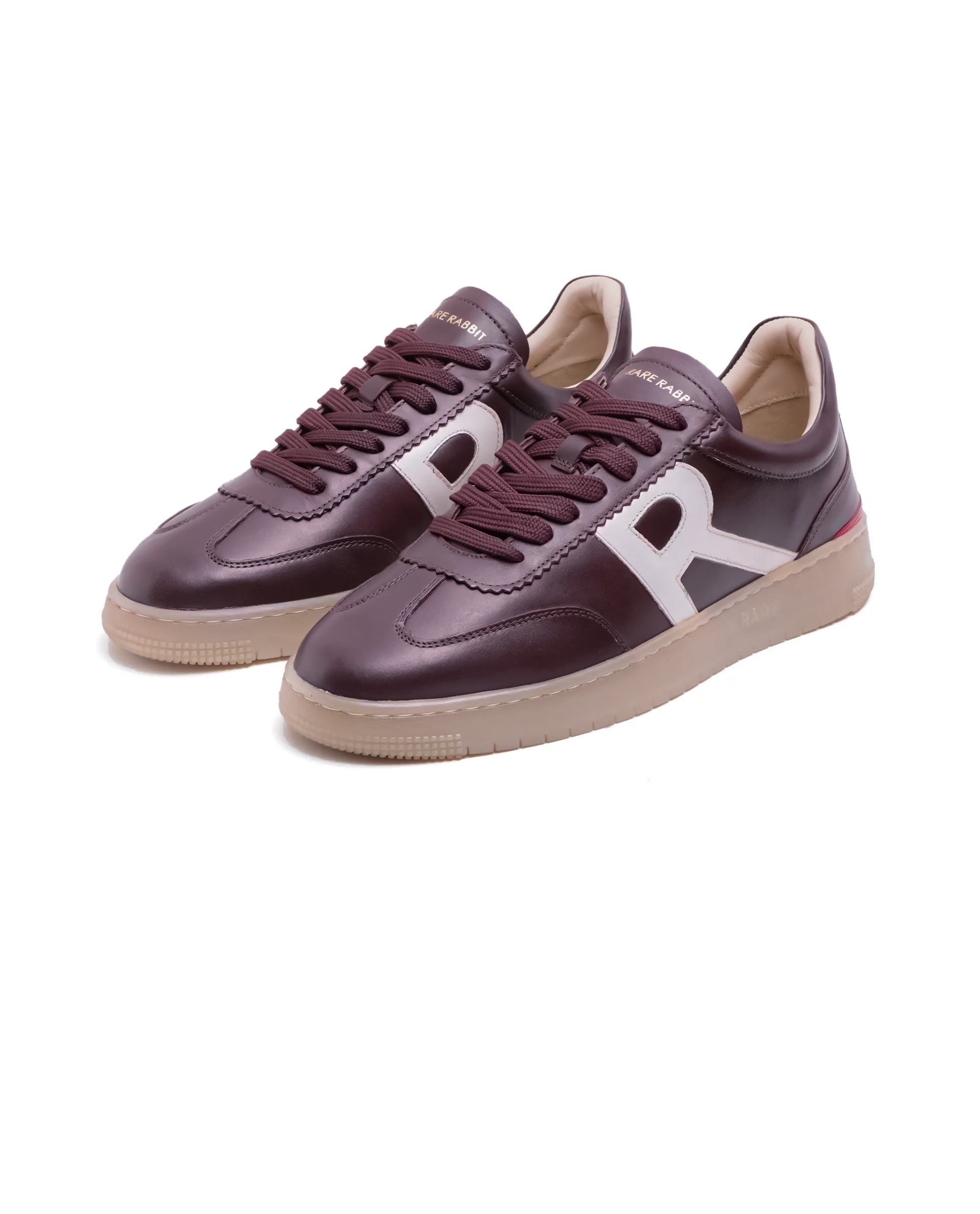Rare Rabbit Men Dorset Pro Burgundy Genuine Leather Shoes Low-Top Lace-Up Dual Tone Sneaker Shoes