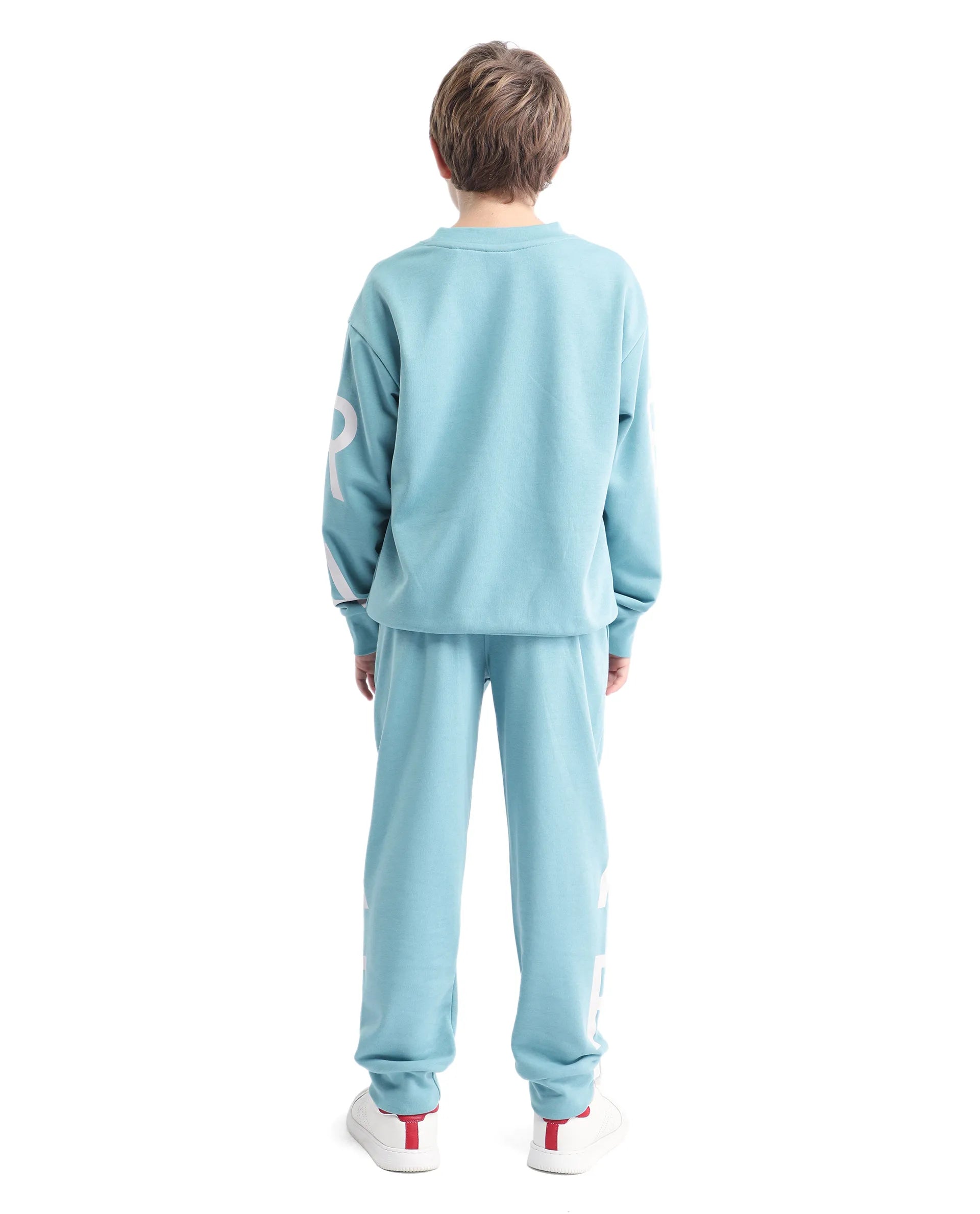 Rare Ones Kids Draw-B Blue Cotton Printed Drawstring Regular Fit Trackpant