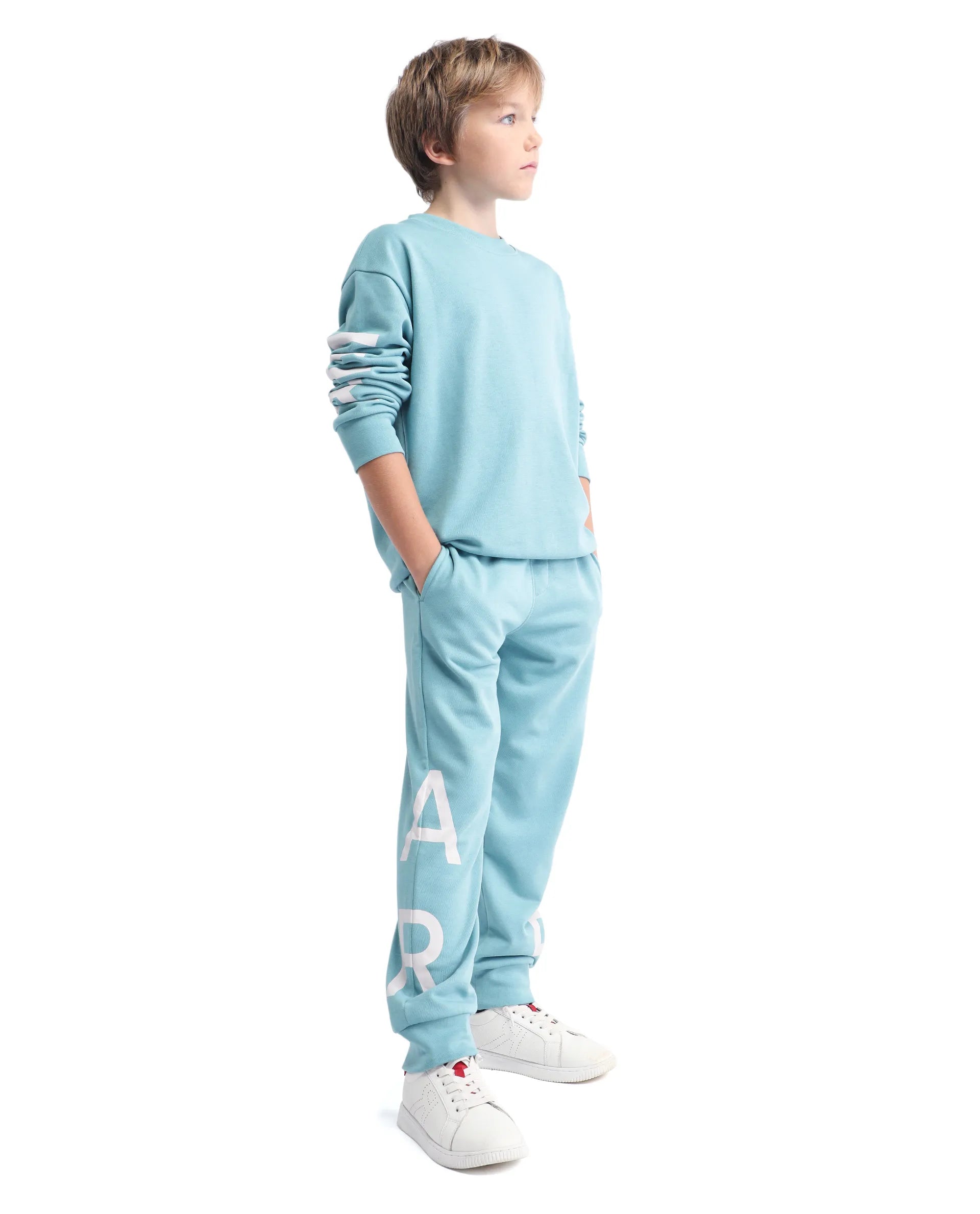 Rare Ones Kids Draw-B Blue Cotton Printed Drawstring Regular Fit Trackpant