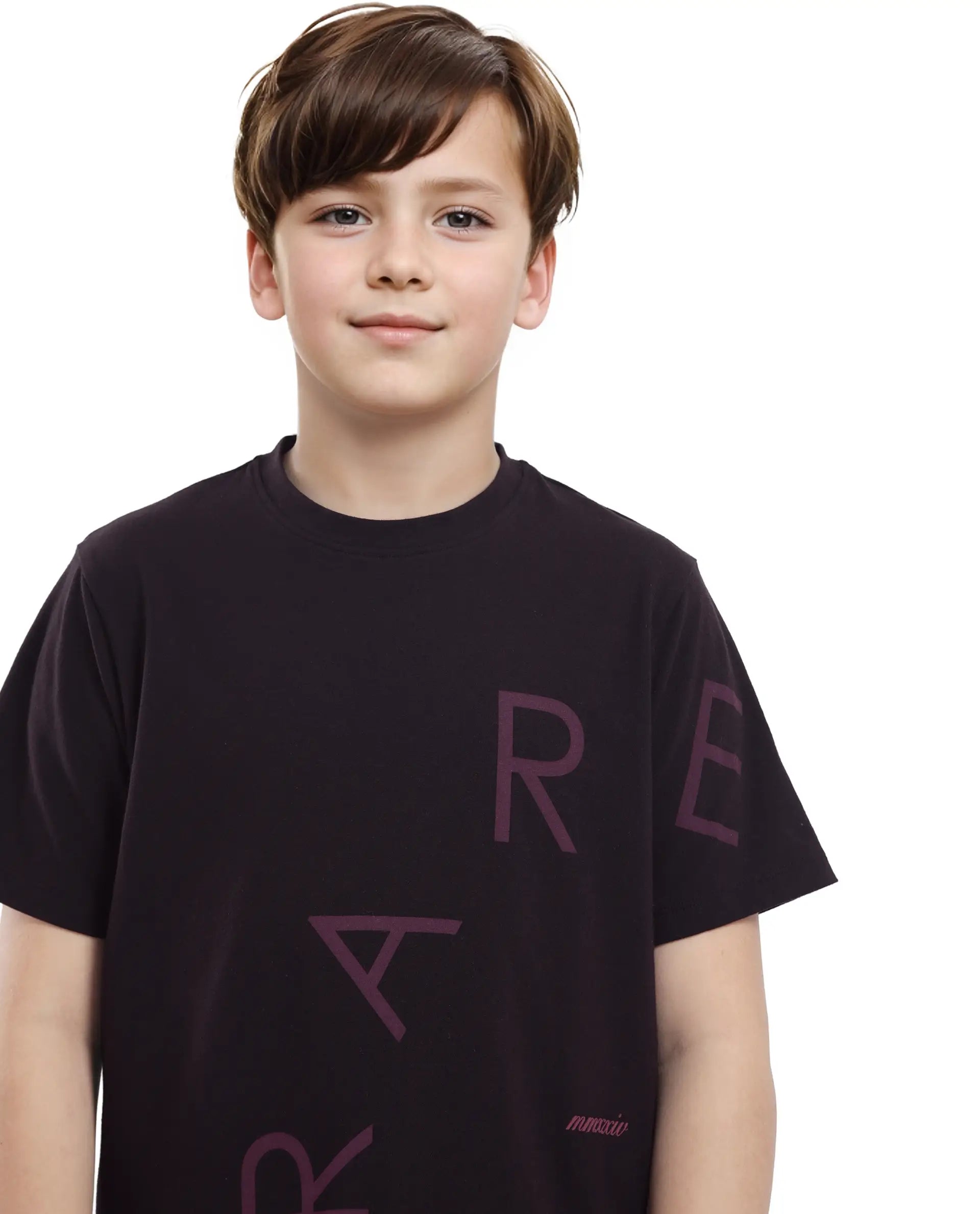 Rare Ones Kids Drax-K Dark Brown Cotton Blend Half Sleeve Slip-On Printed Regular Fit T-Shirt