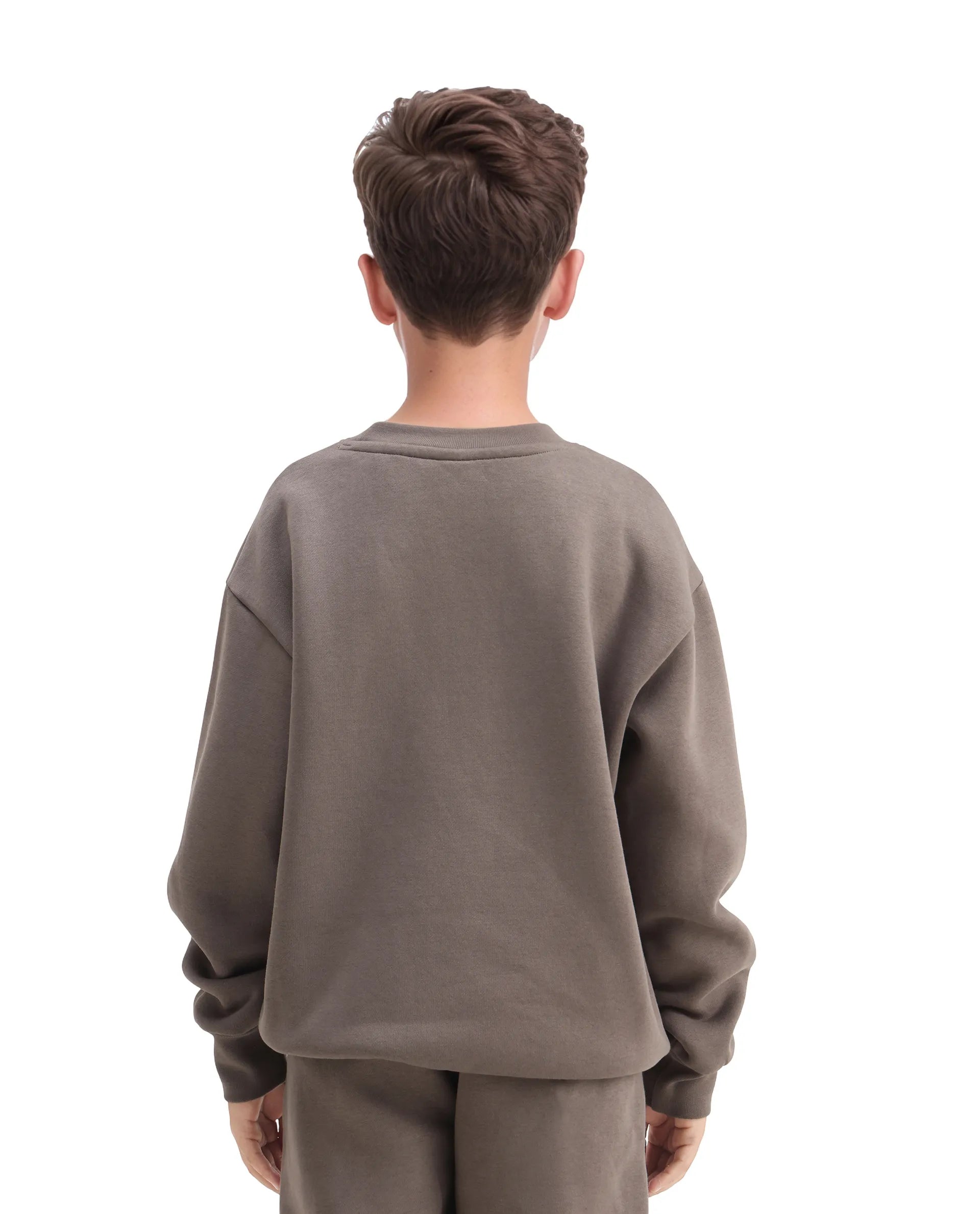 Rare Ones Kids Drew Light Grey Cotton Blend Embroidered Oversized Sweatshirt