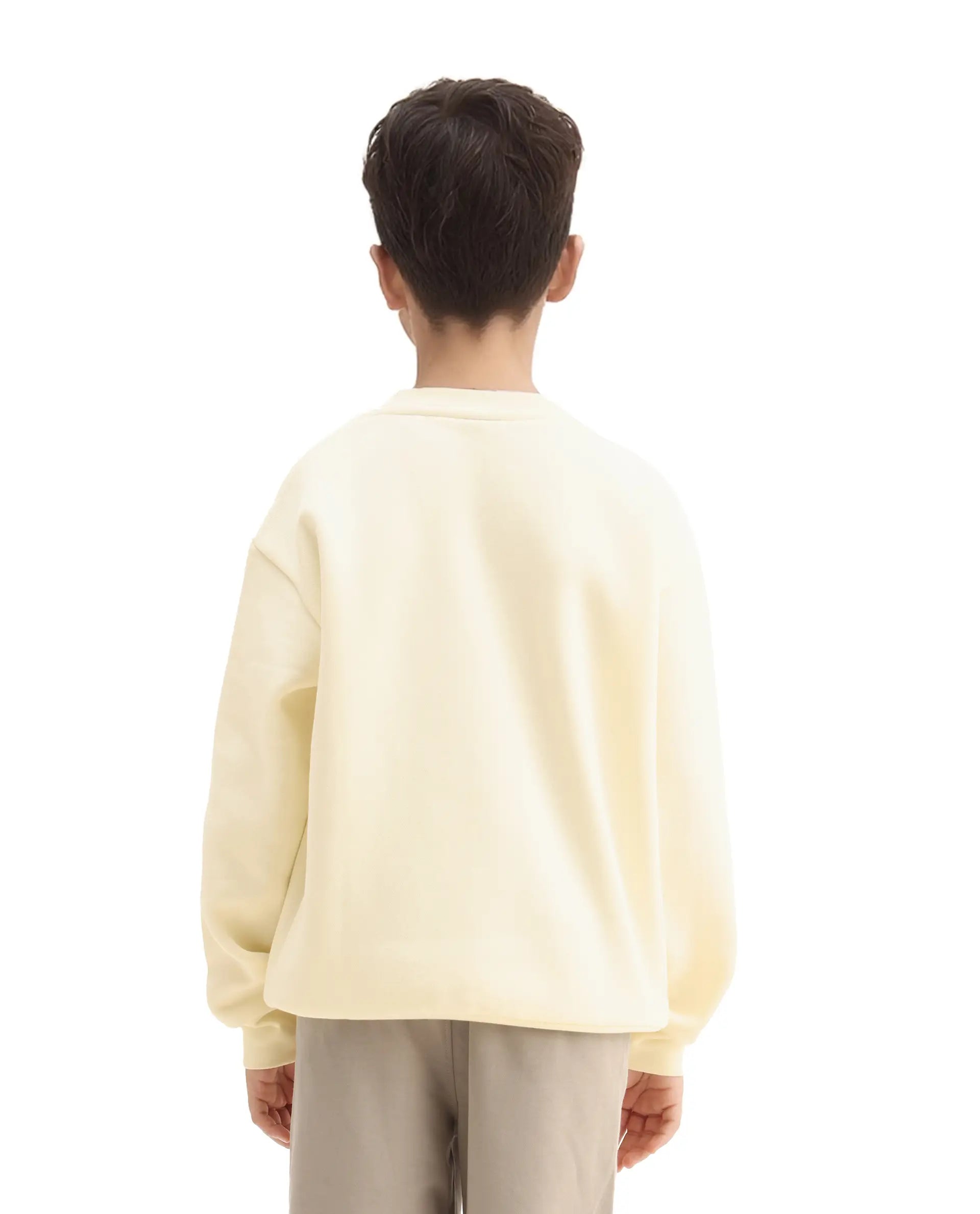 Rare Ones Kids Drew Off White Cotton Blend Embroidered Oversized Sweatshirt