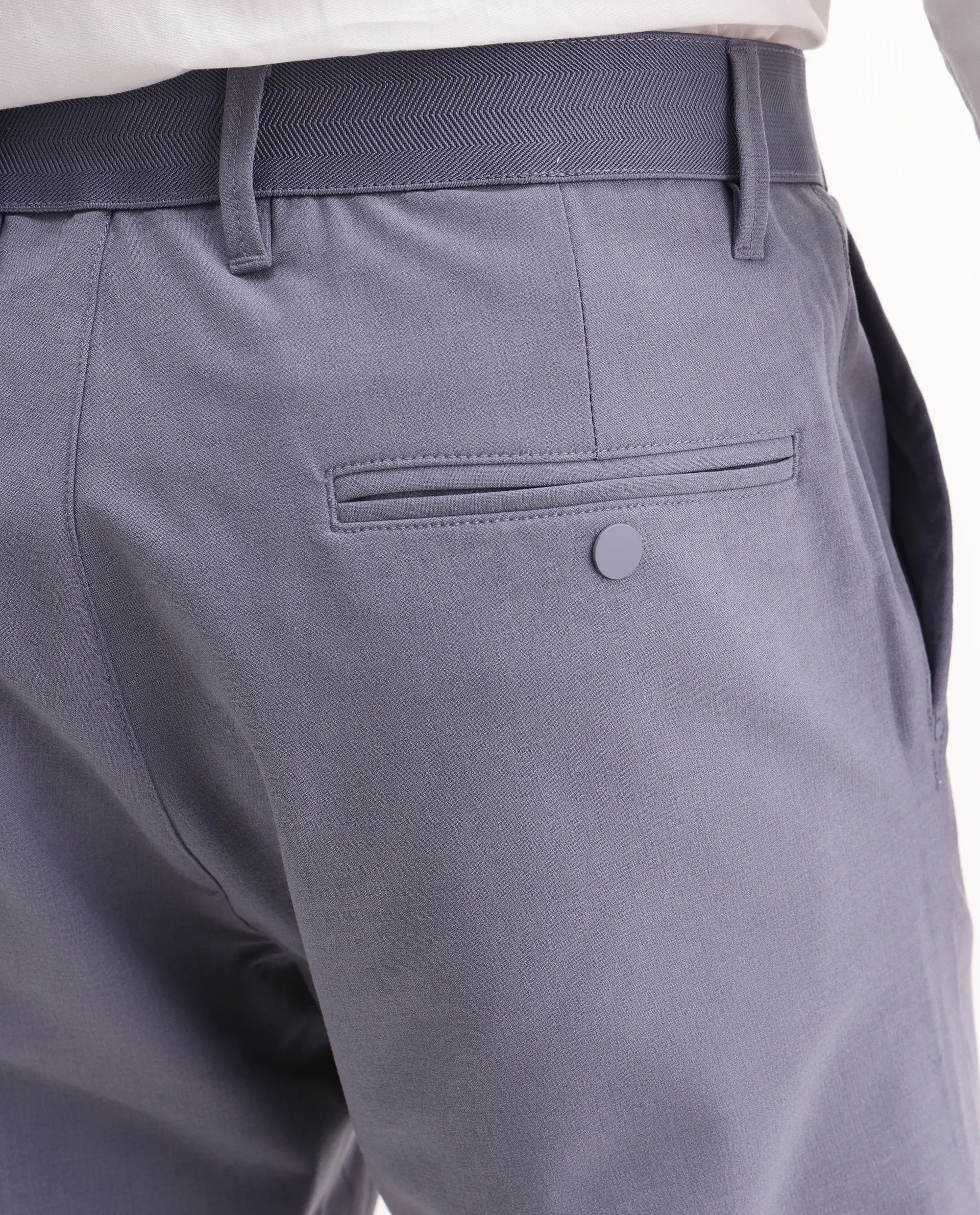 Rare Rabbit Men's Driver-2 Dusky Purple Polyester Blend Plain Regular Fit Trouser