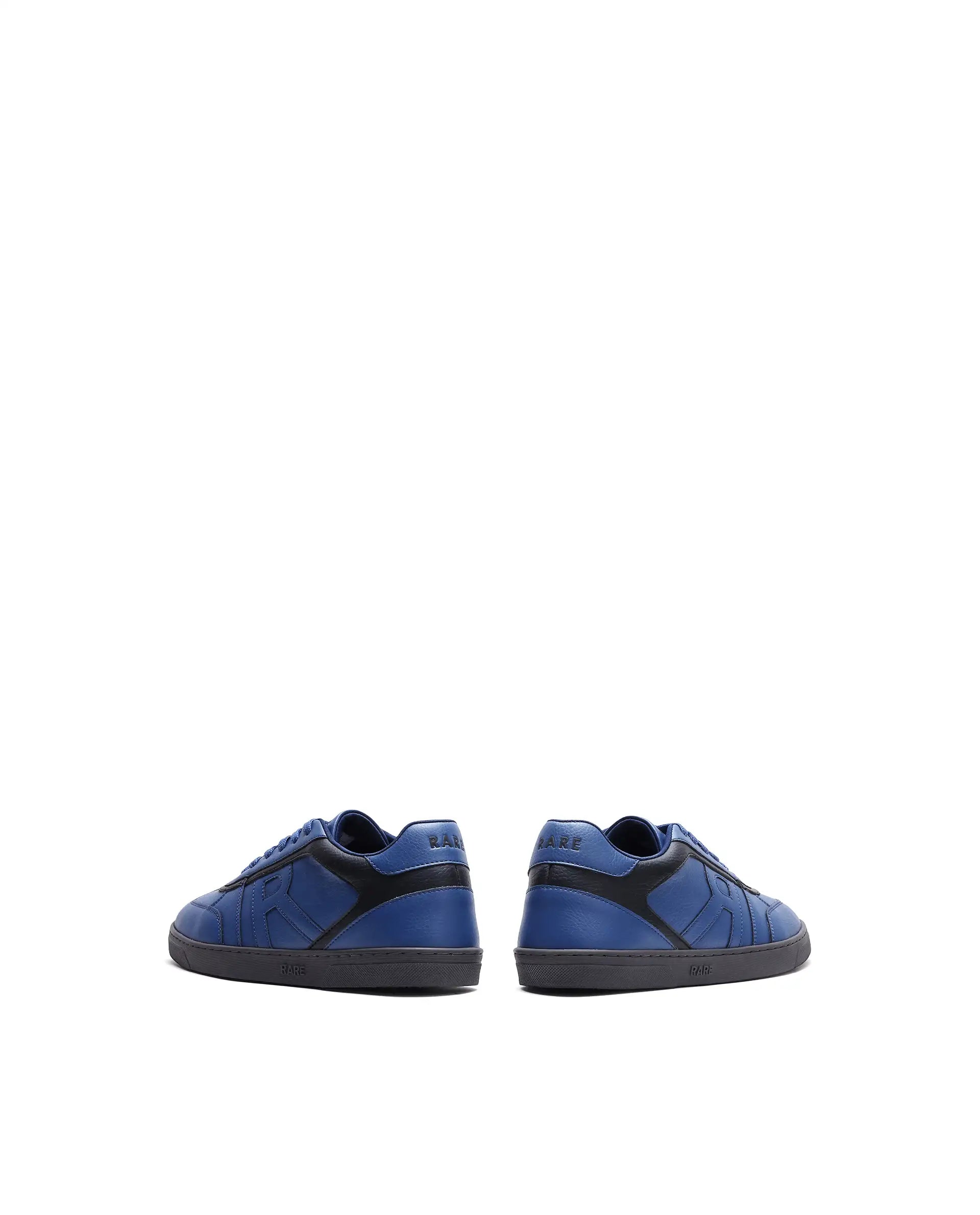Rare Rabbit Men's Dual Navy Micro Leather Sneaker