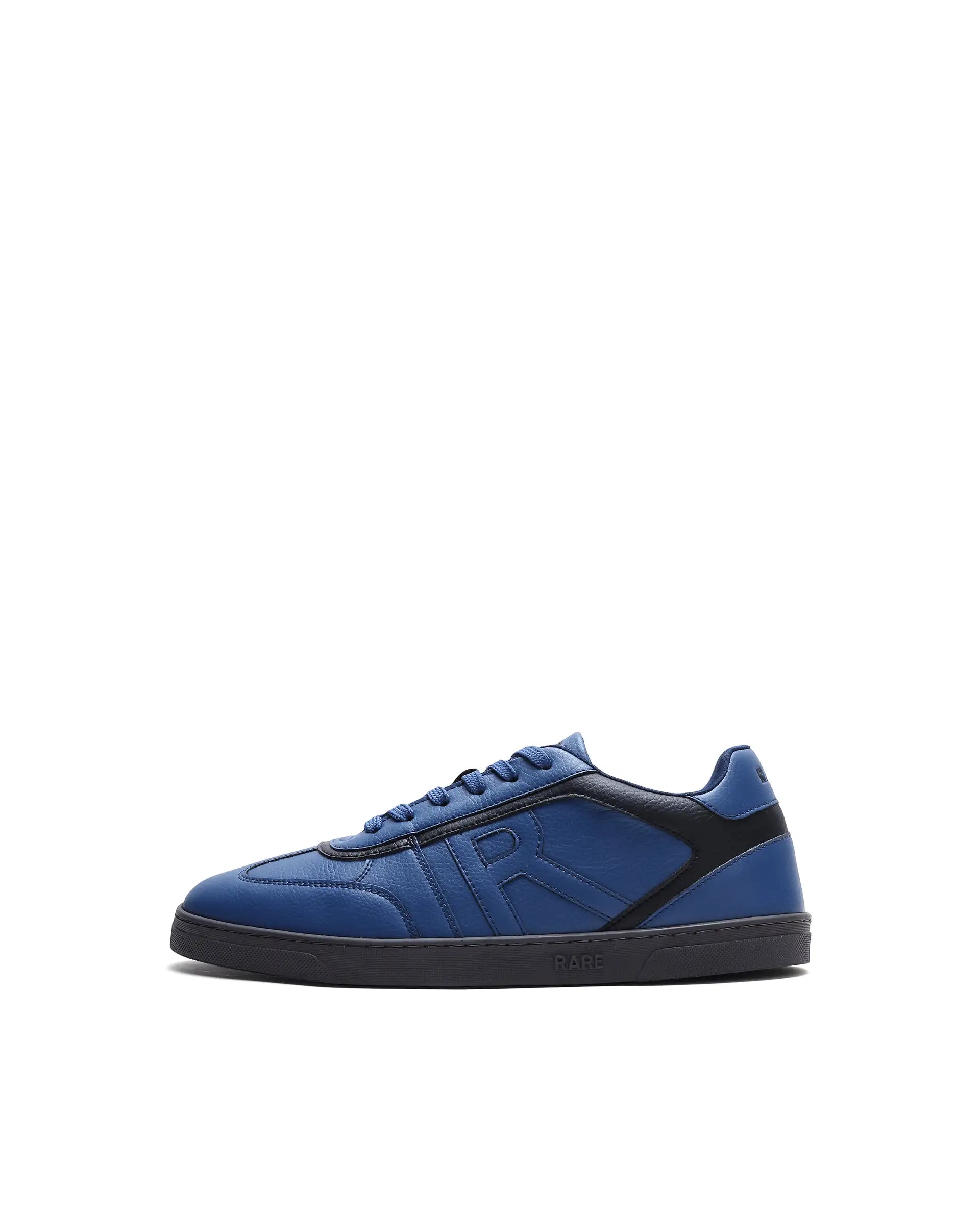 Rare Rabbit Men's Dual Navy Micro Leather Sneaker