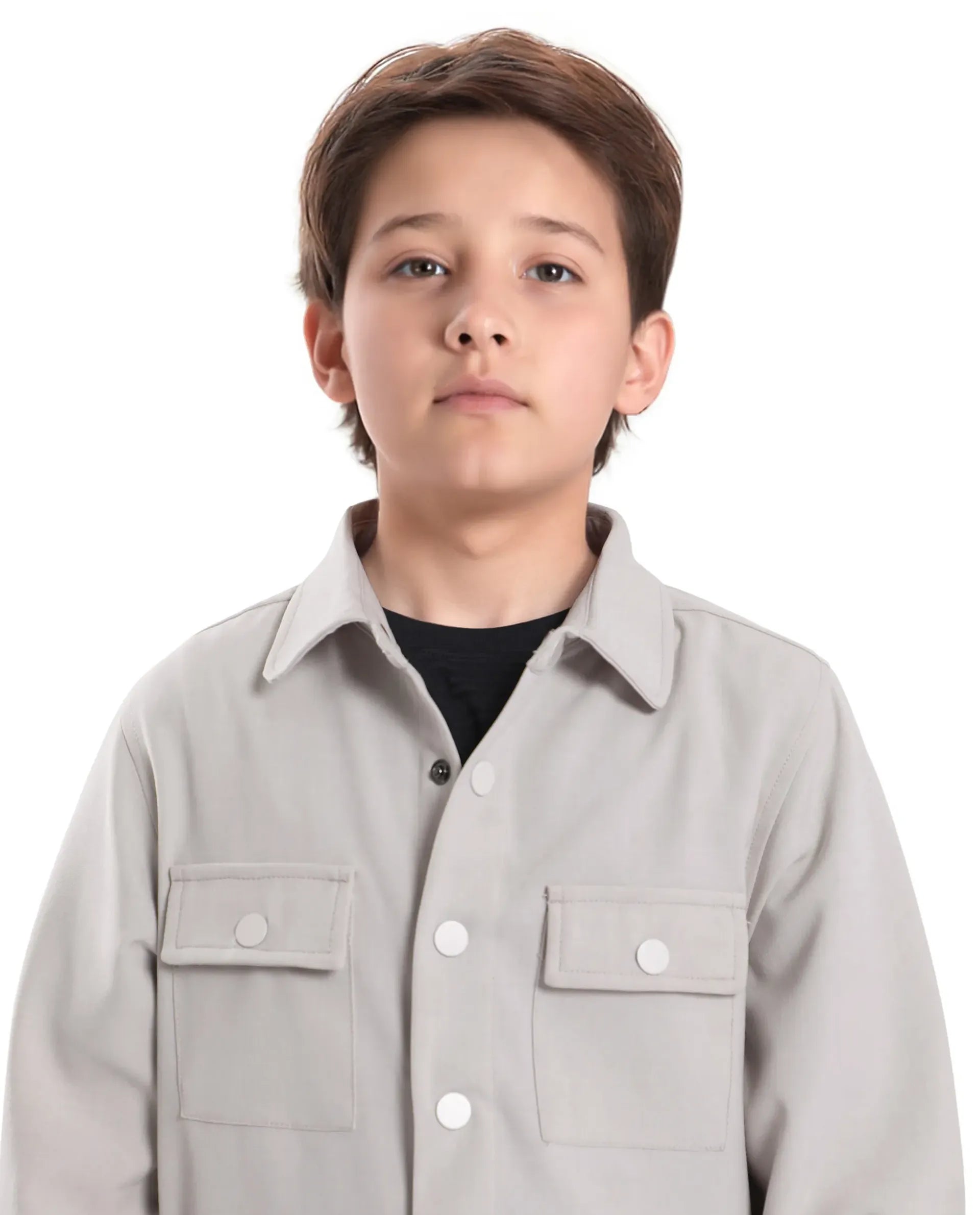 Rare Ones Kids Duno Light Beige Cotton Solid Button Closure Full Sleeve Regular Fit Jacket