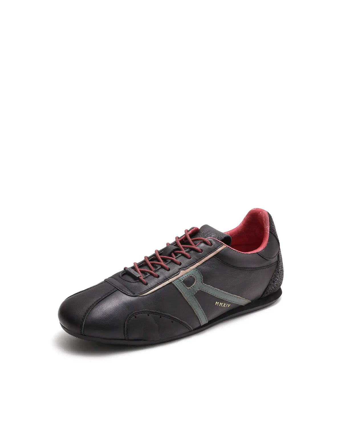 Rarez Men's Dust Primary Black Leather Regular Sneaker