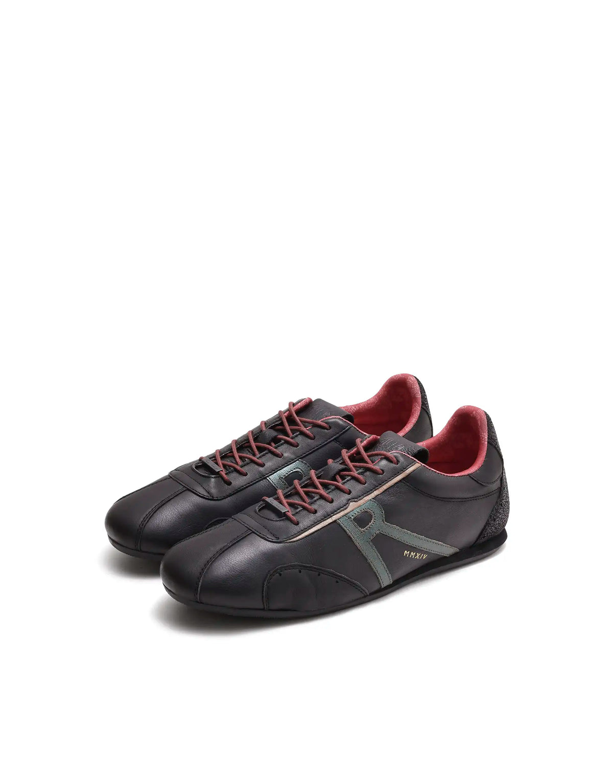 Rarez Men's Dust Primary Black Leather Regular Sneaker