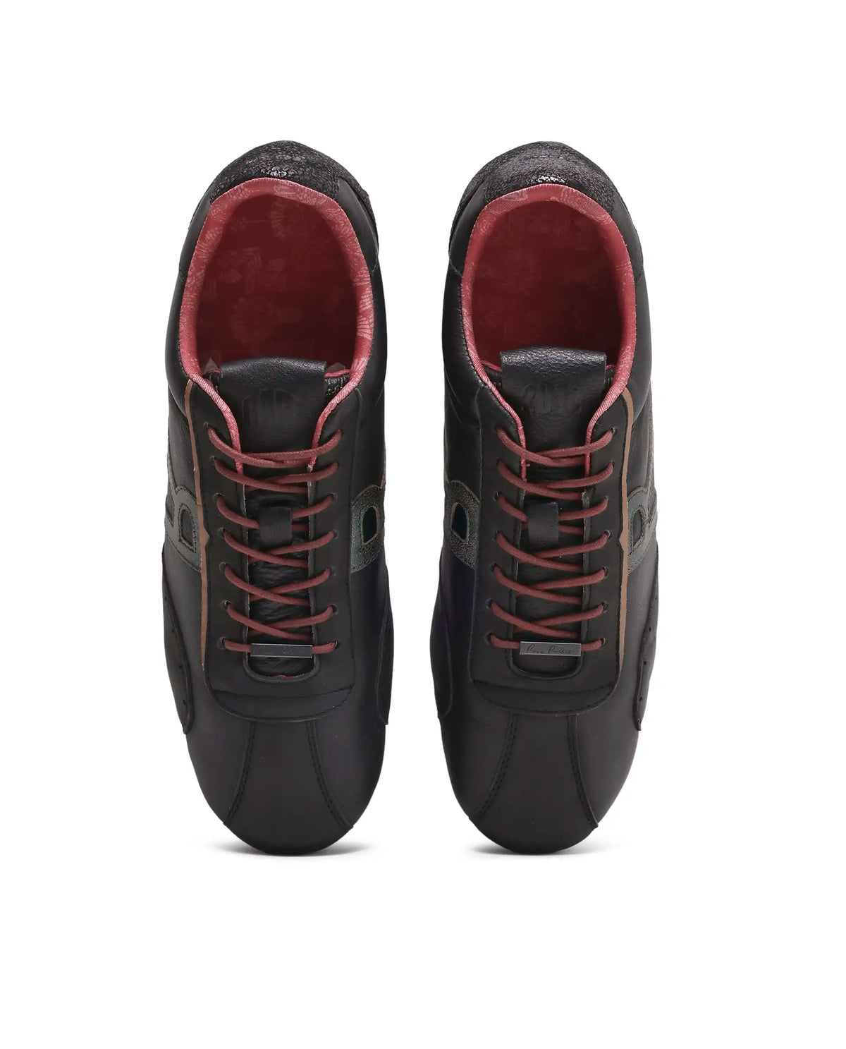 Rarez Men's Dust Primary Black Leather Regular Sneaker