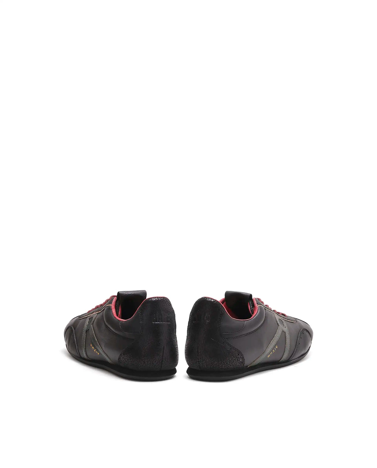 Rarez Men's Dust Primary Black Leather Regular Sneaker