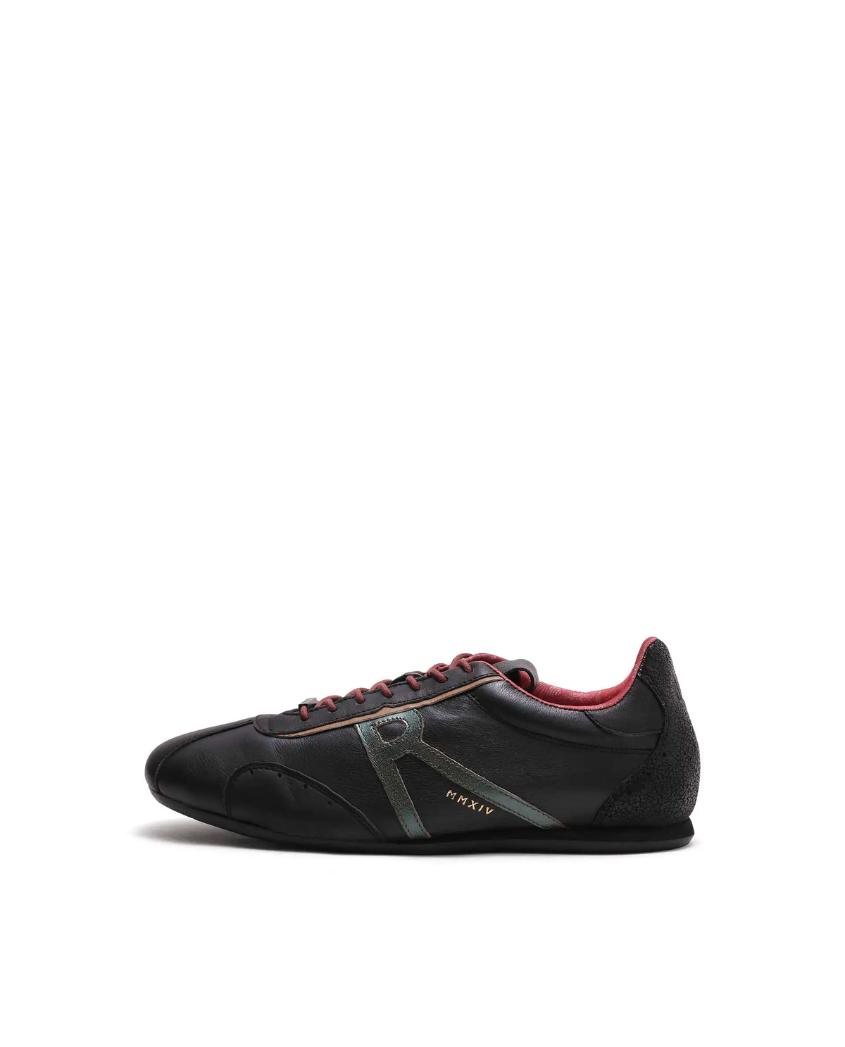 Rarez Men's Dust Primary Black Leather Regular Sneaker