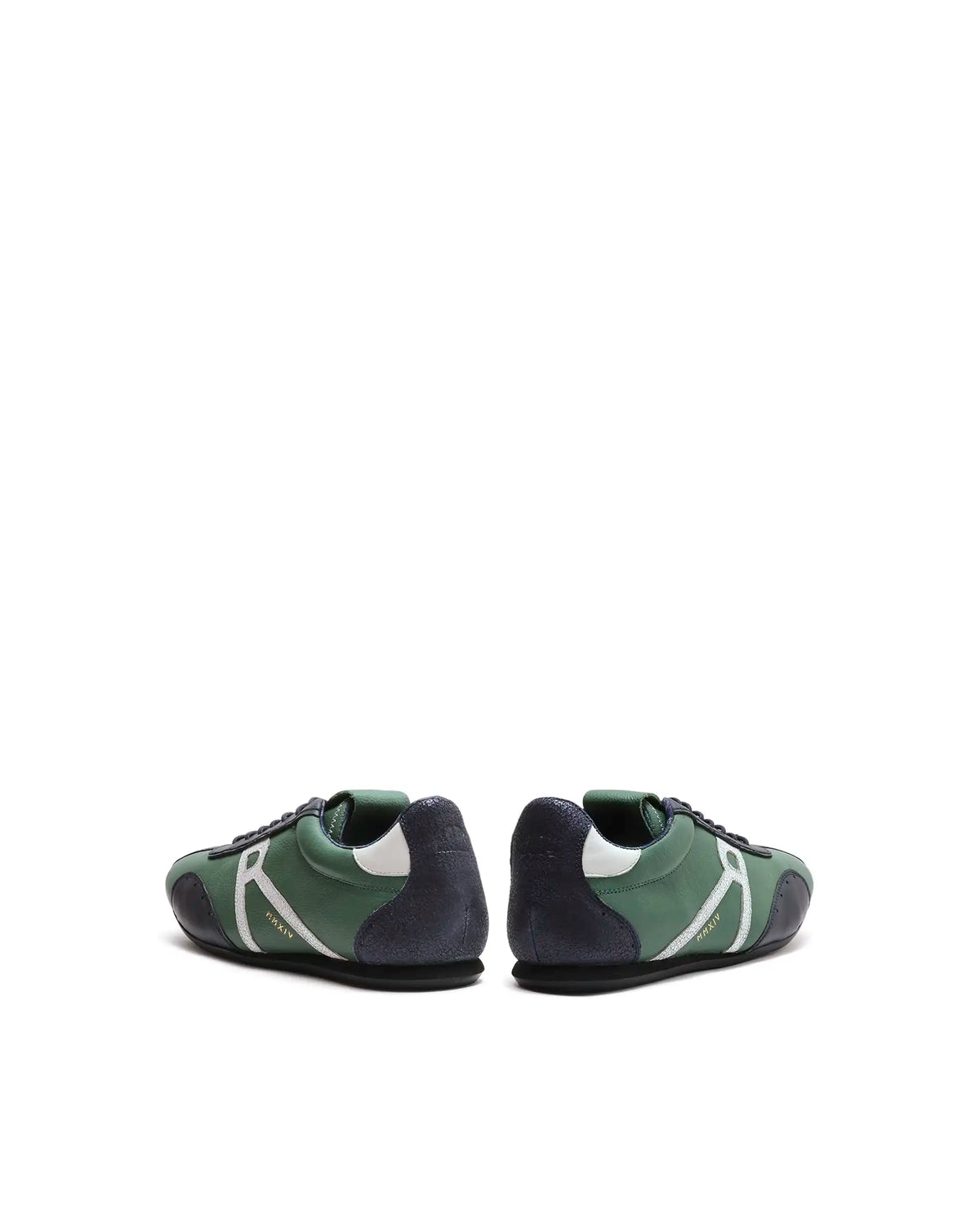 Rarez Men's Dust Primary Green Leather Regular Sneaker