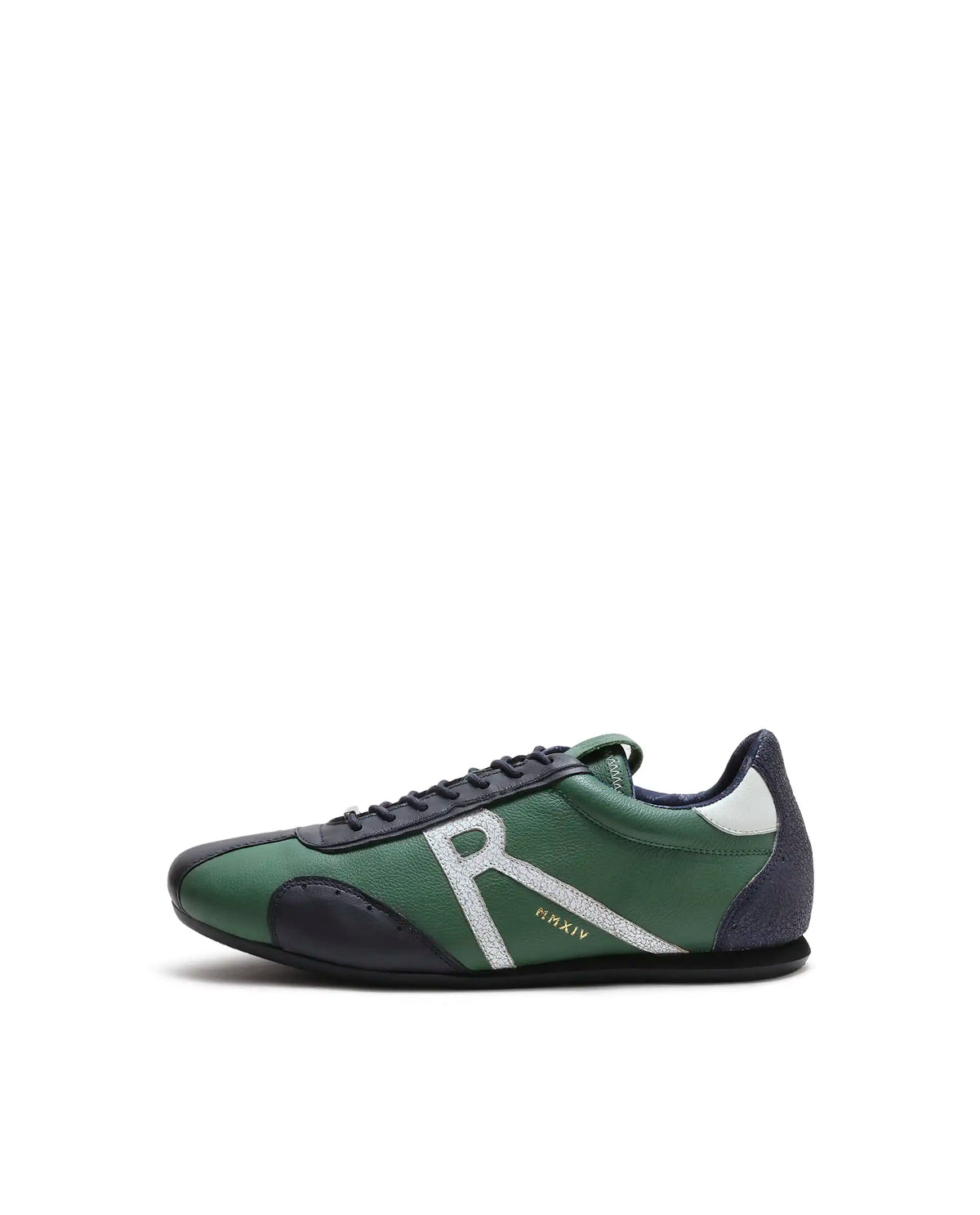Rarez Men's Dust Primary Green Leather Regular Sneaker