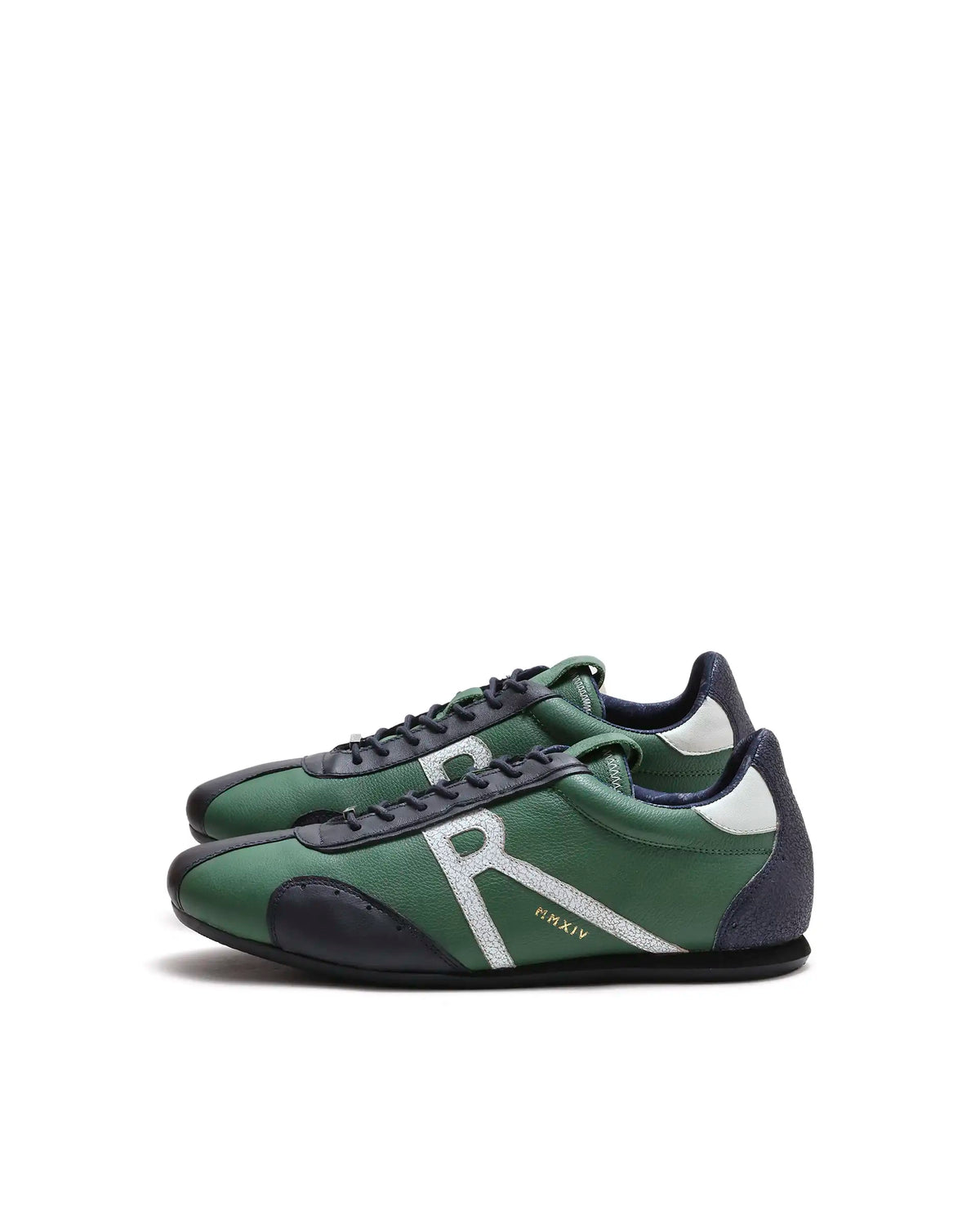 Rarez Men's Dust Primary Green Leather Regular Sneaker