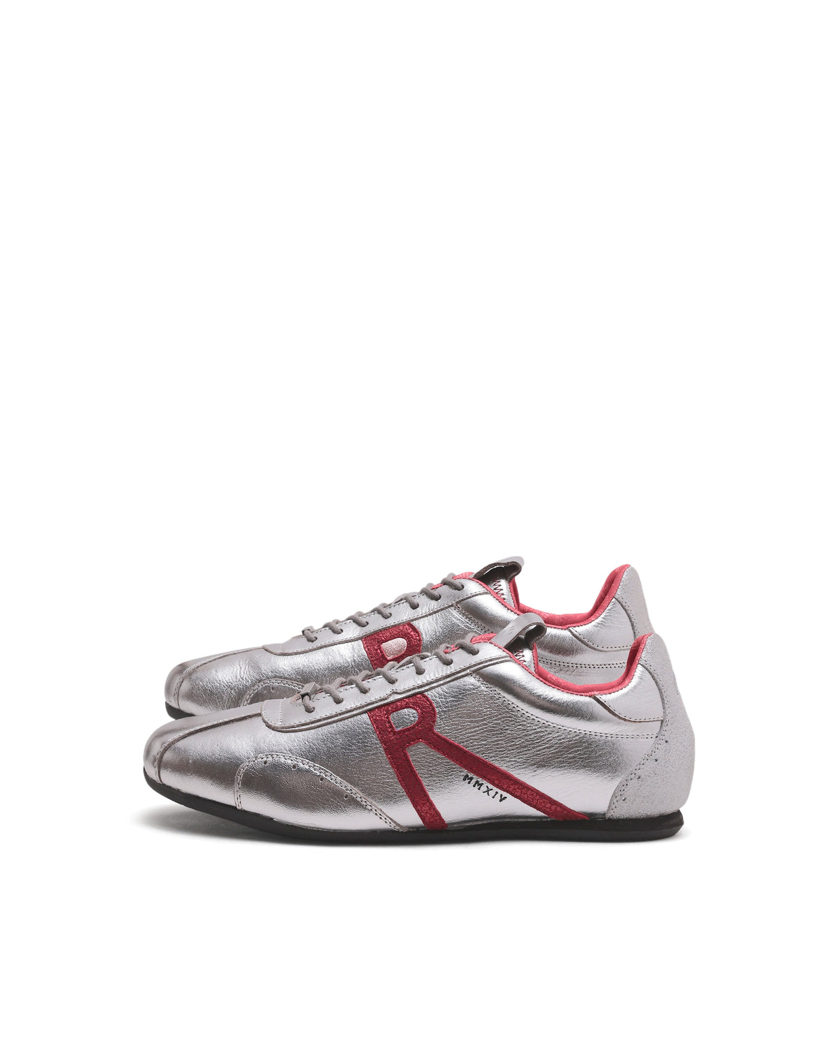 Rarez Men's Dust Metalic Silver Leather Regular Sneaker